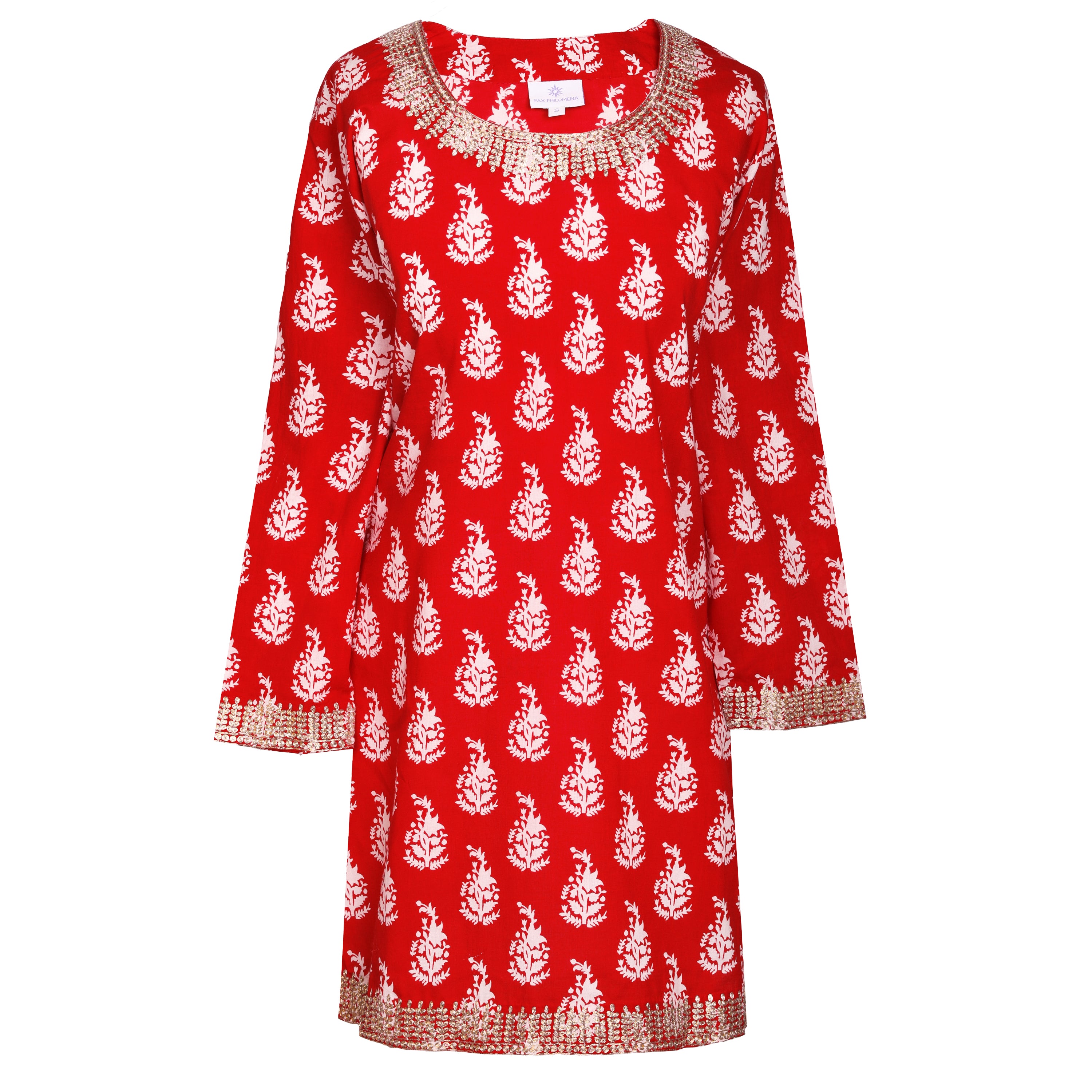 Luisa Red Cotton Tunic