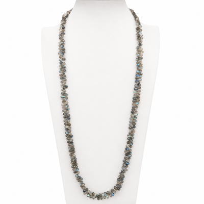 Luminous Labradorite Blue Flash Drop Necklace