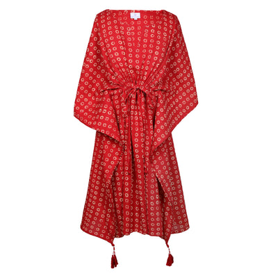 Manisha Red Midi Kaftan Dress
