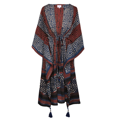 Masala Chai Midi Kaftan Dress Natural Dyes