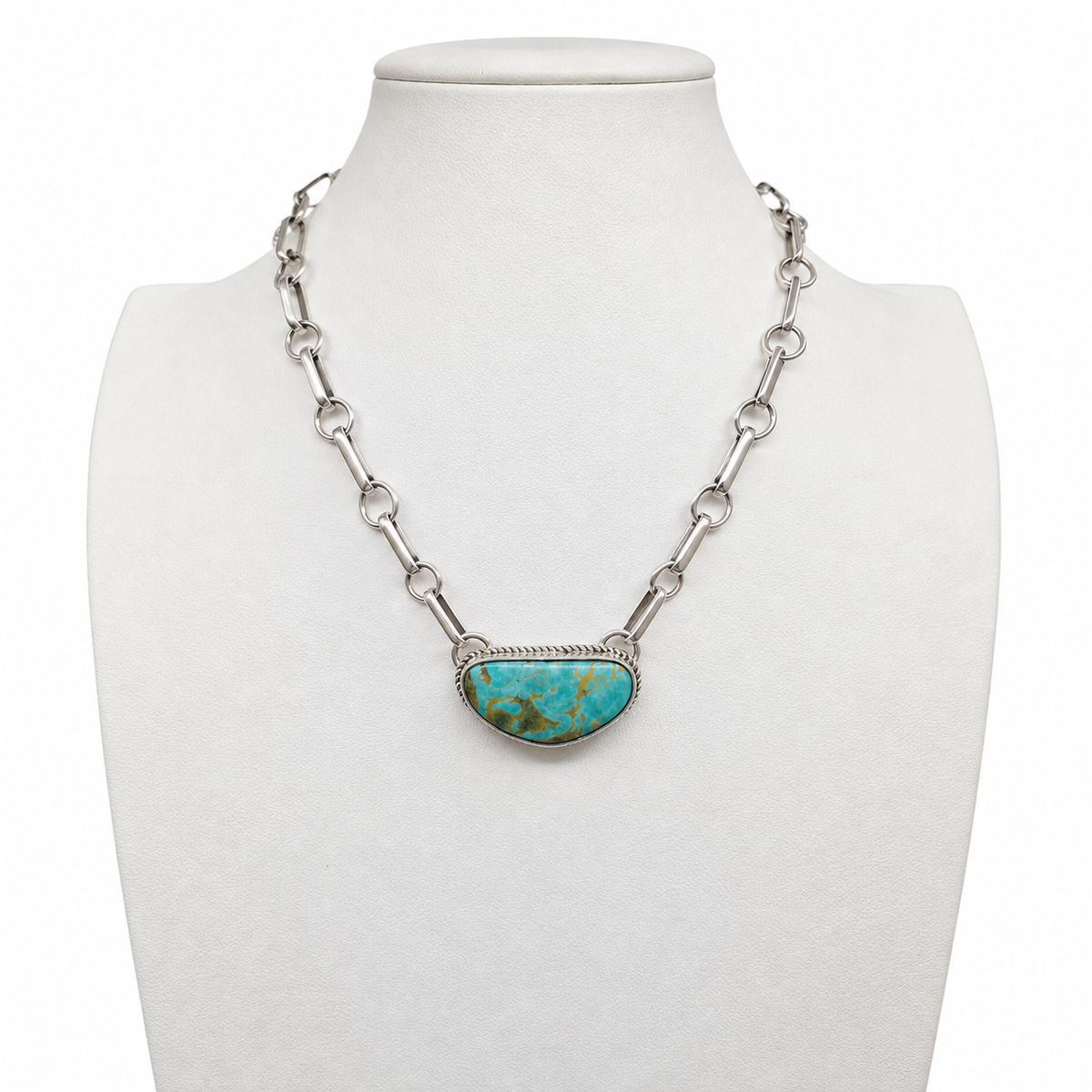 Navajo Royston Turquoise Sterling Silver Necklace