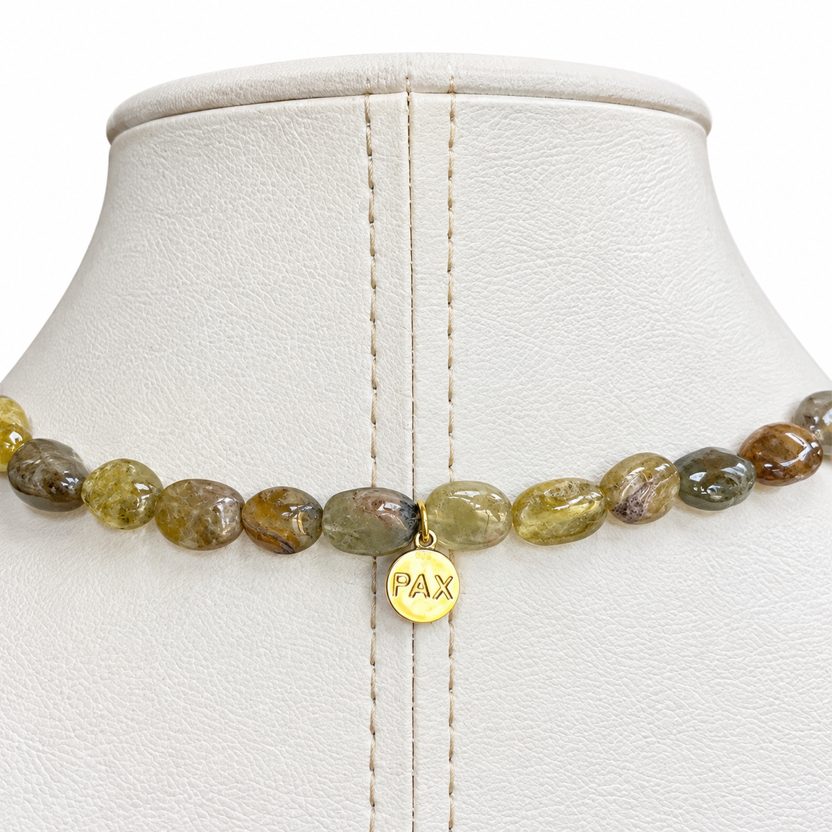 Grossular Green Garnet Oval Tassel Mala Necklace