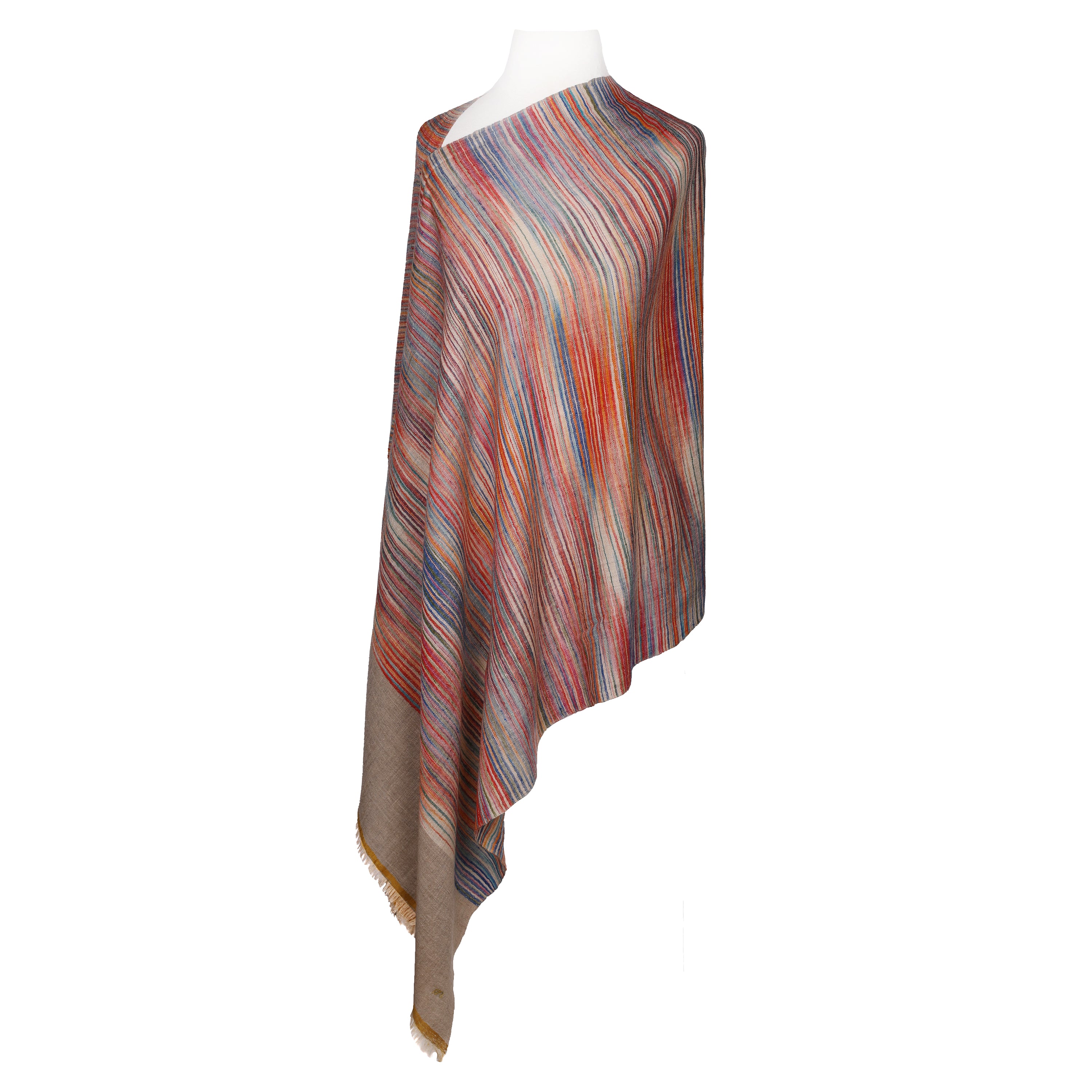 Painted Desert Ikat Pashmina Kashmiri Shawl