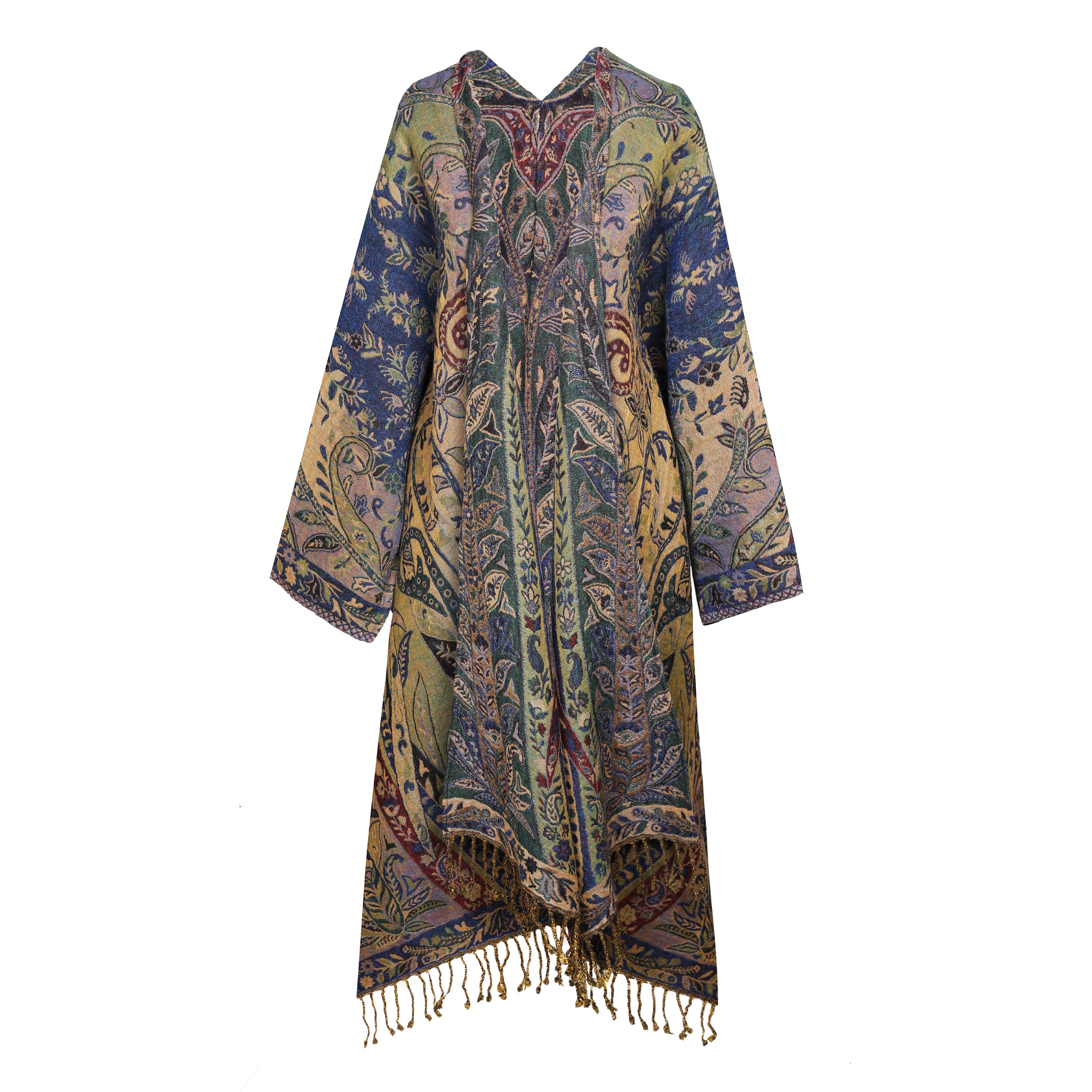 Paola Paisley Boiled Wool Kimono Coat