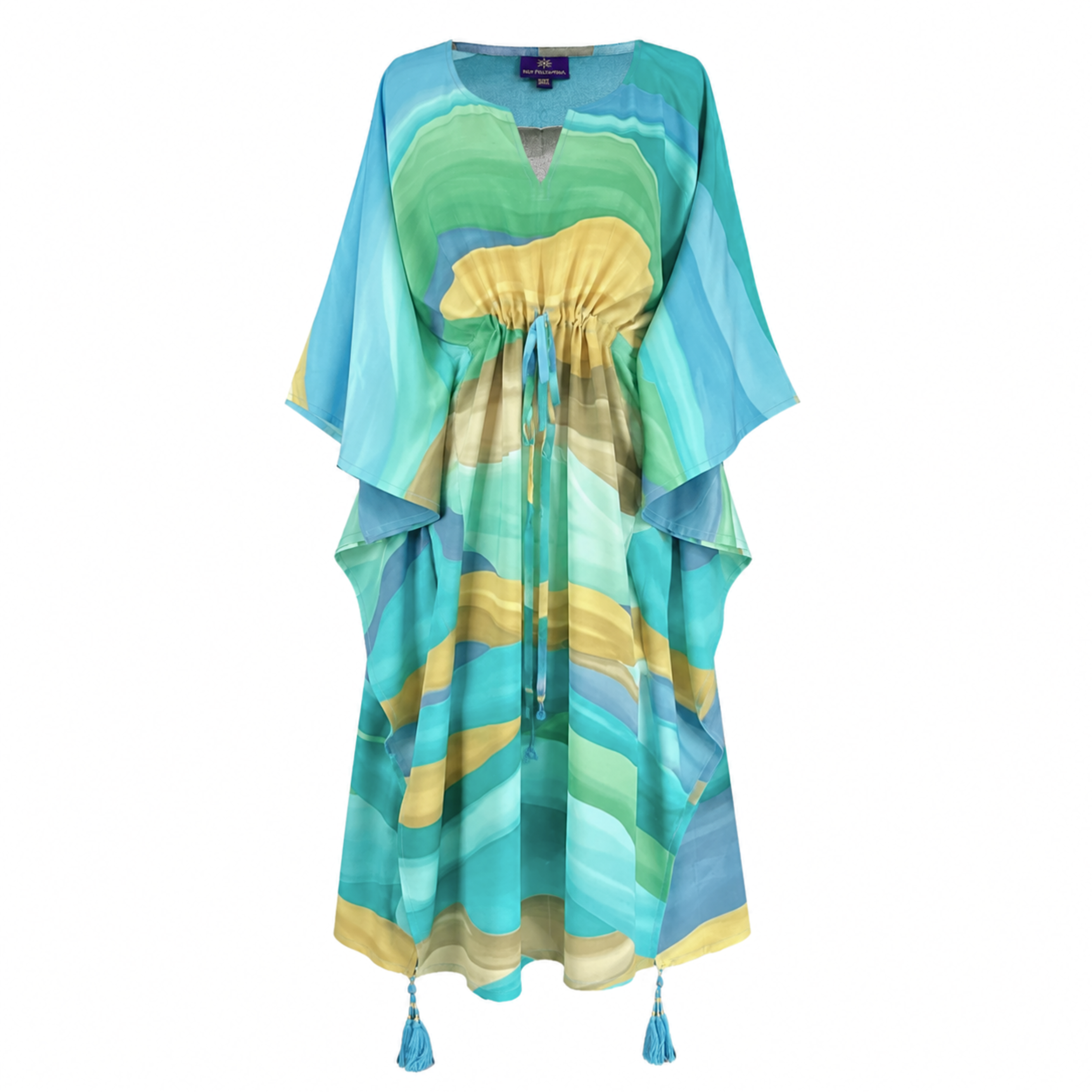 Georgia Italian Silk Midi Kaftan Dress