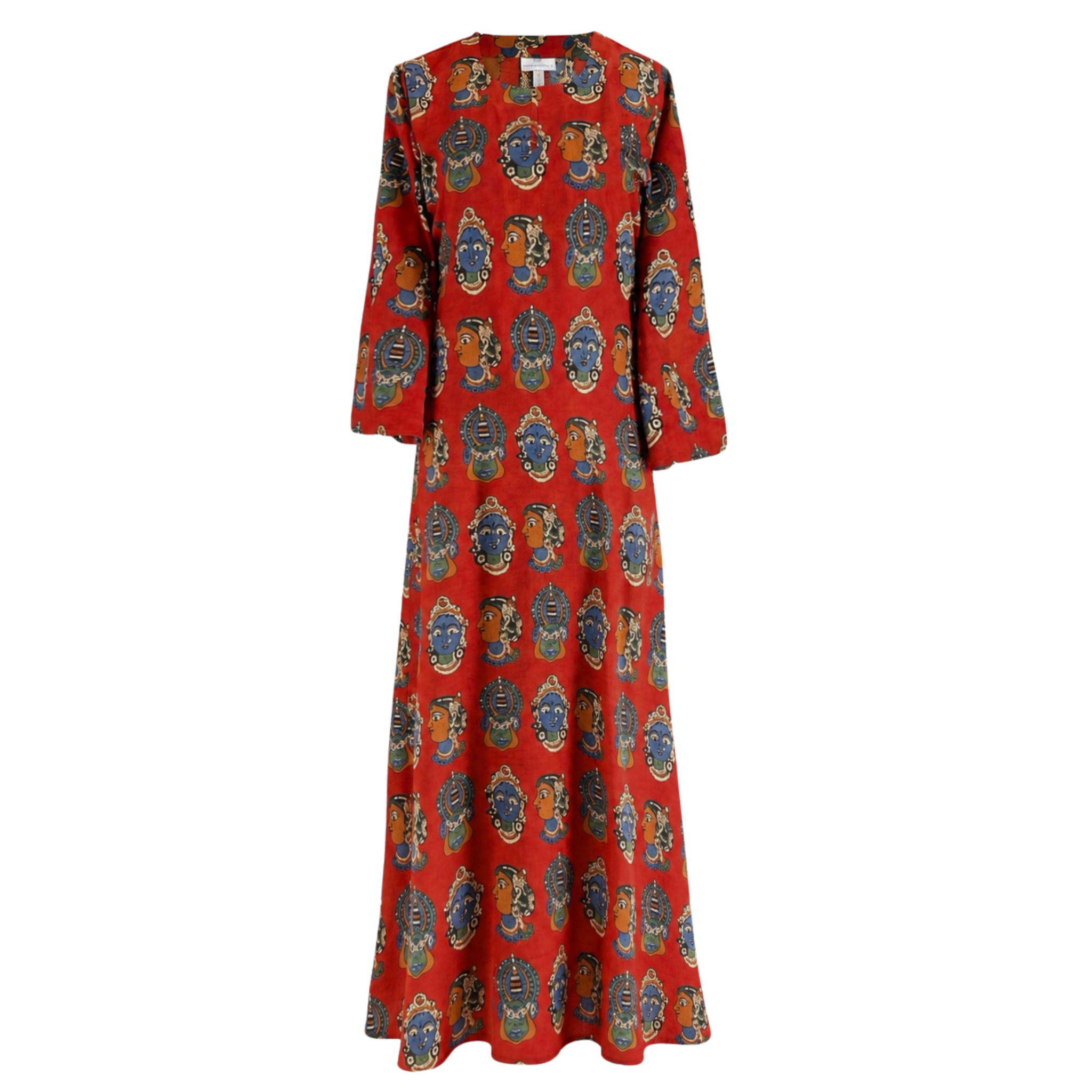 Red Goddess Ammavari Long Cotton Tunic Dress