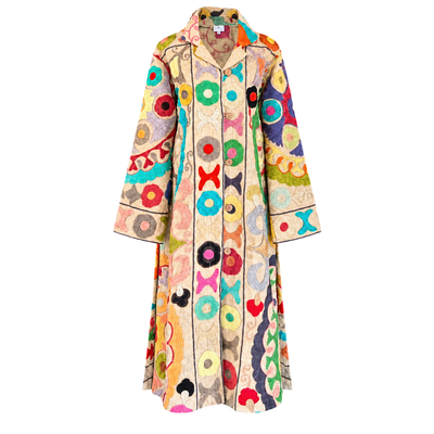 Keya Embroidered Cotton Coat One of a Kind