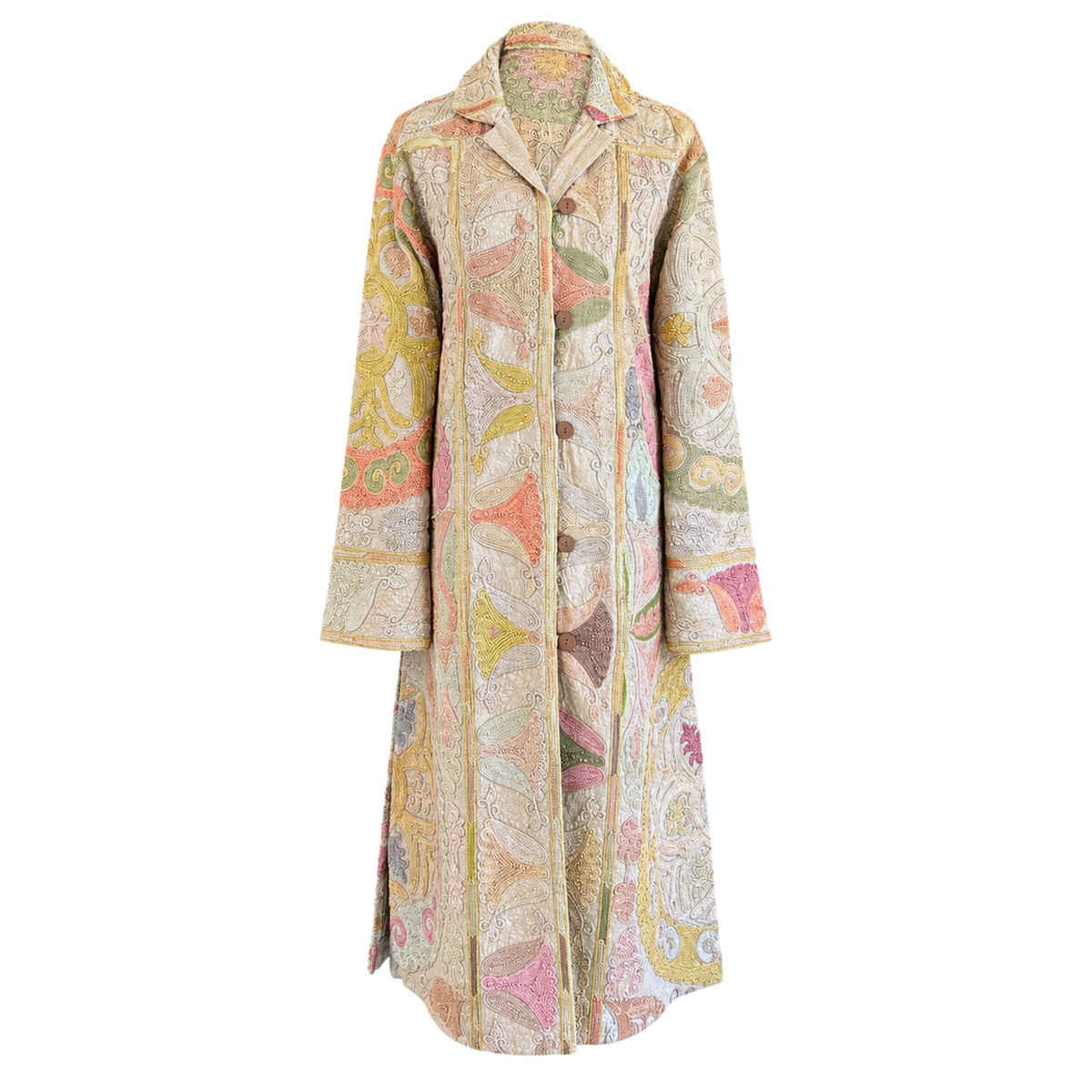 Samira Floral Hand Embroidered Cotton Coat