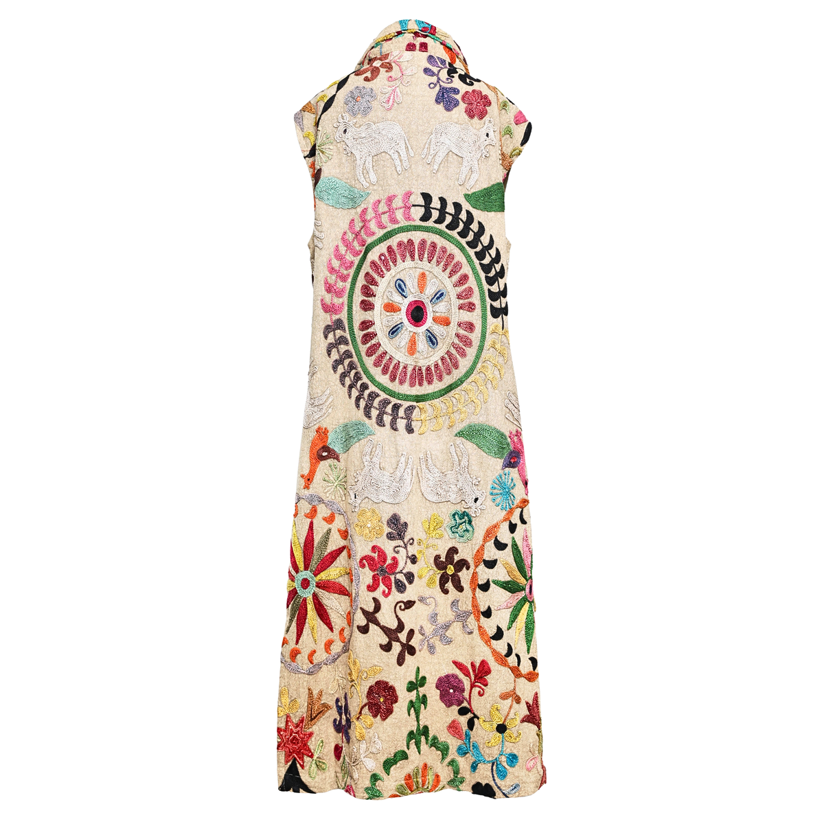 Arya Hand Embroidered Long Cotton Vest One of a Kind