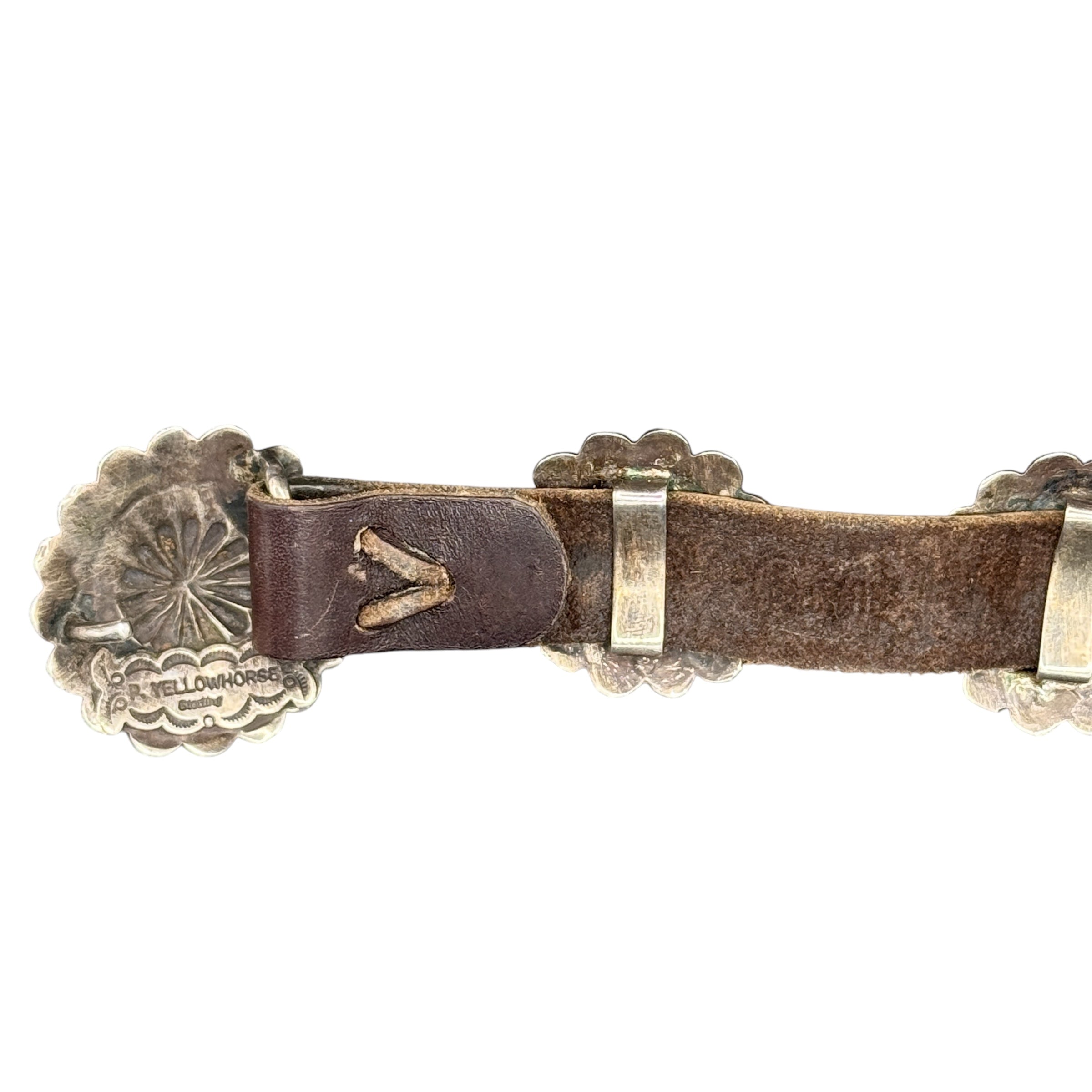Vintage Navajo Silver and Turquoise Concho Belt