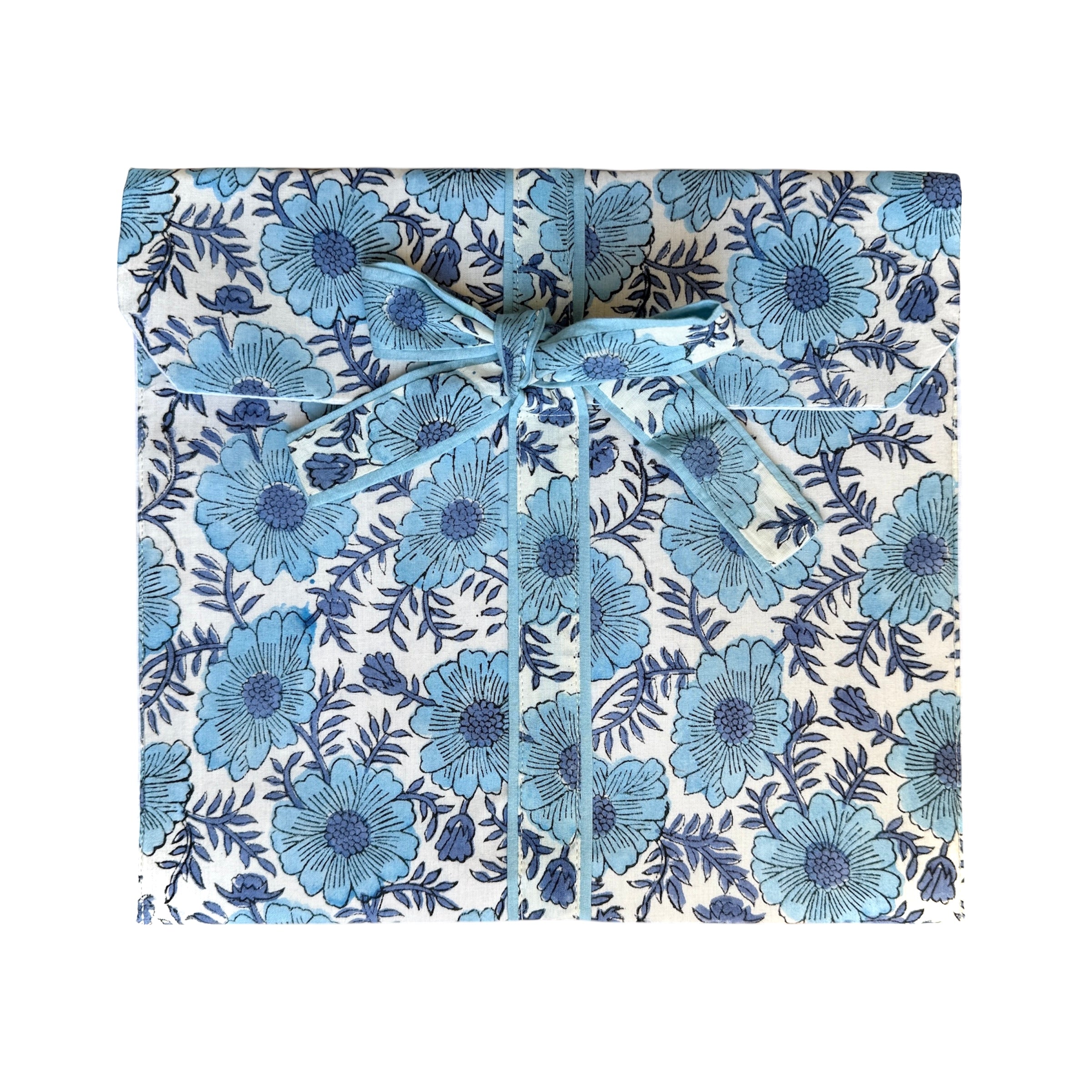Benedetta Blue Floral Long Sleeve Pajamas Hand Printed