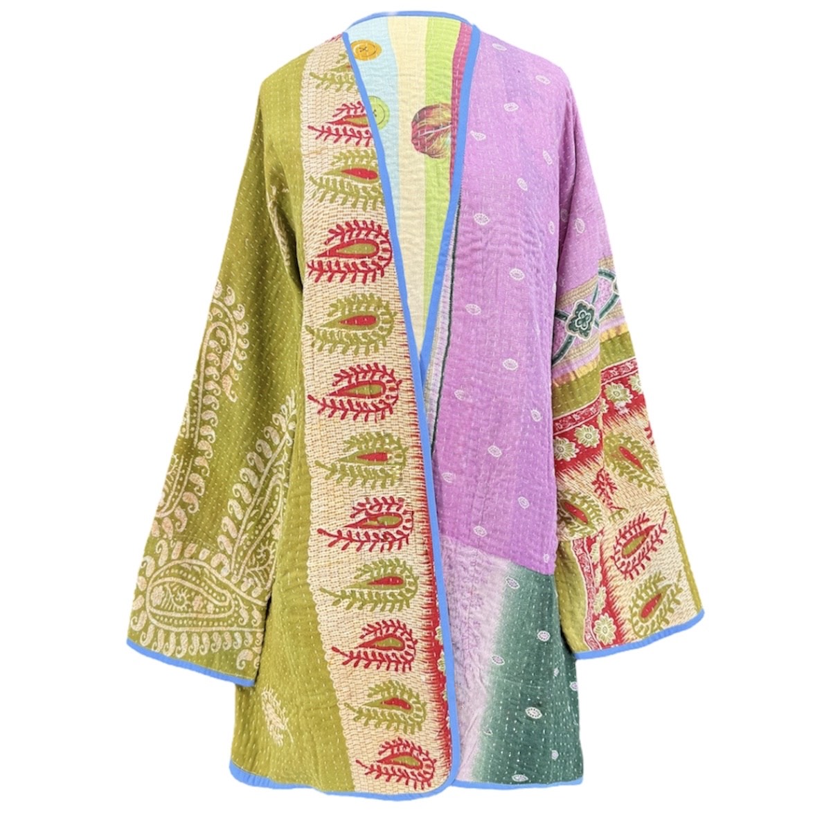 Juhu Kantha Quilted Cotton Jacket Reversible One of a Kind