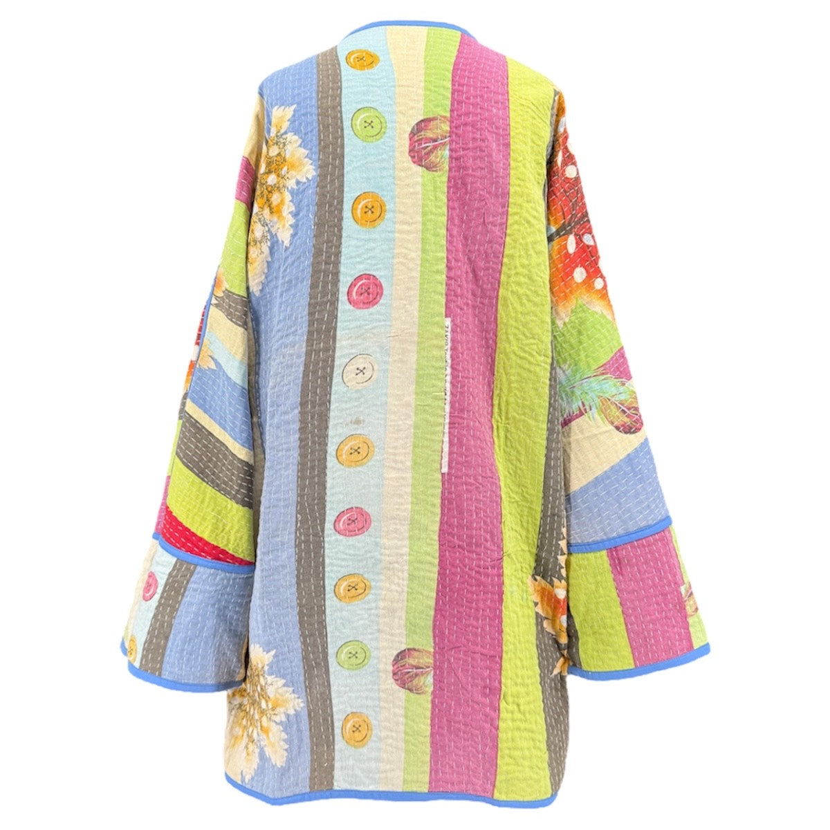 Juhu Kantha Quilted Cotton Jacket Reversible One of a Kind