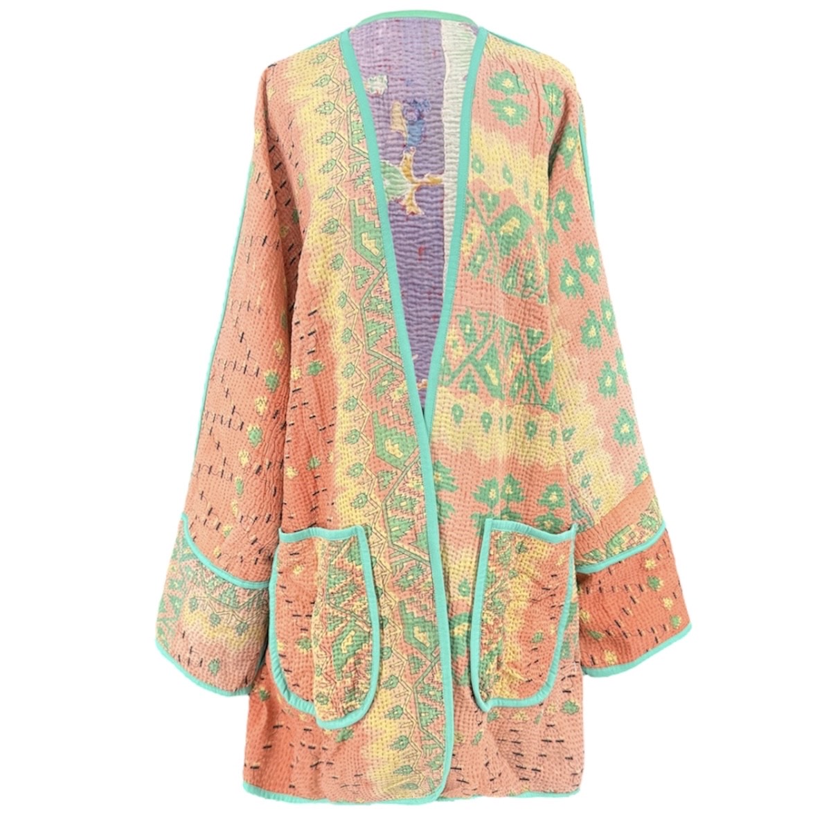 Pamban Kantha Quilted Cotton Jacket Reversible