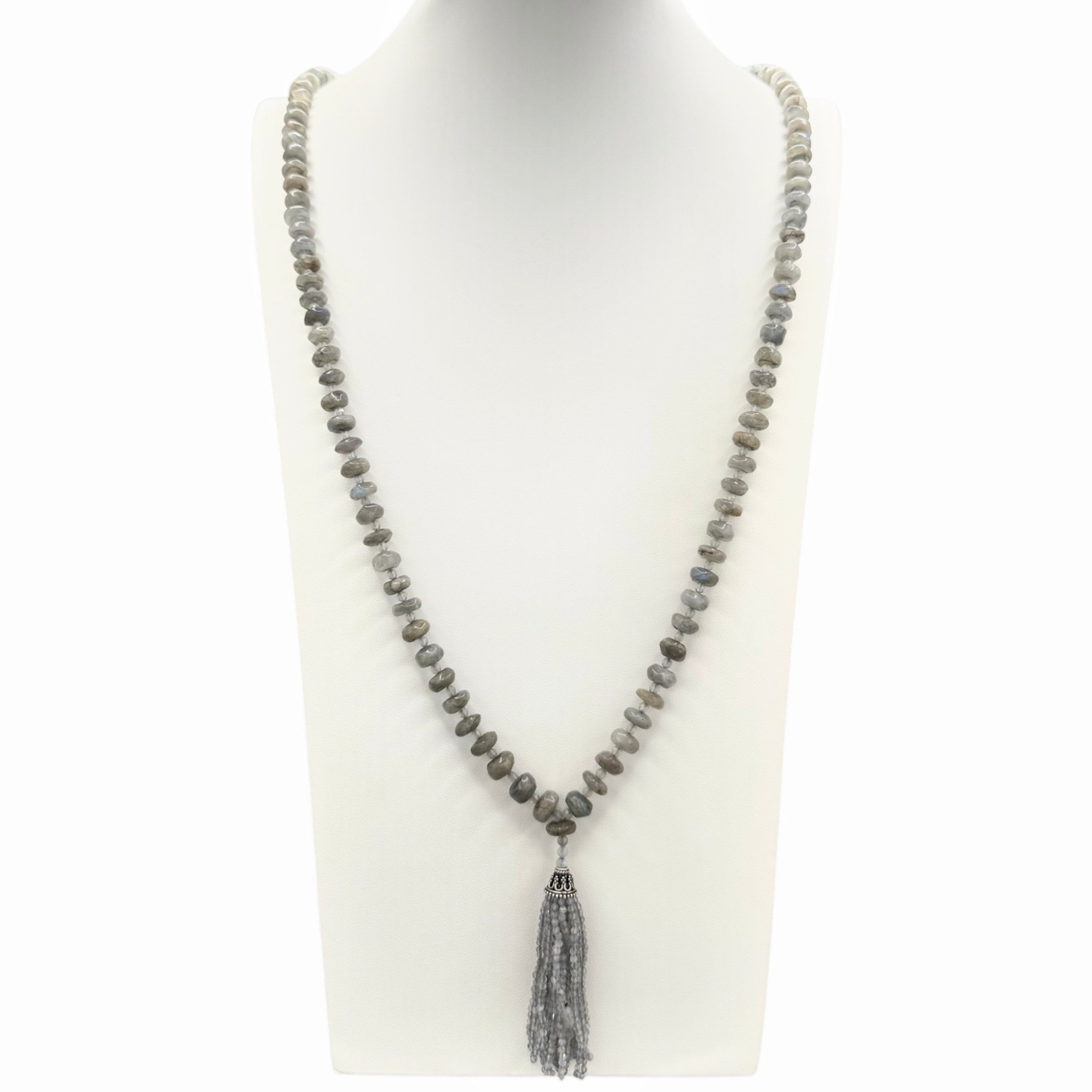 Labradorite Tassel Mala Necklace