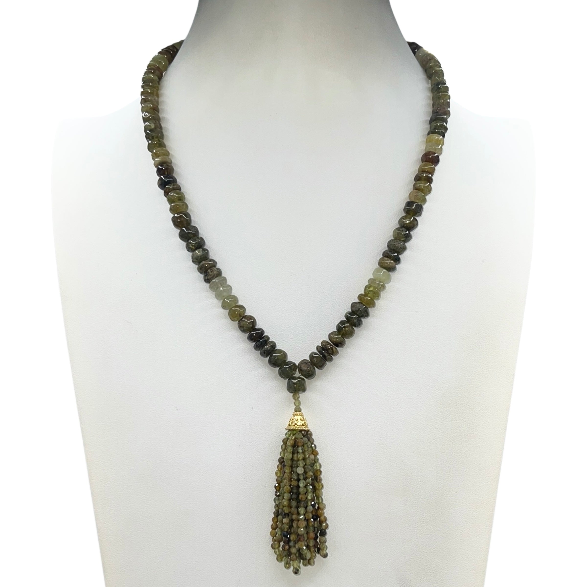 Grossular Green Garnet Mini Mala Necklace