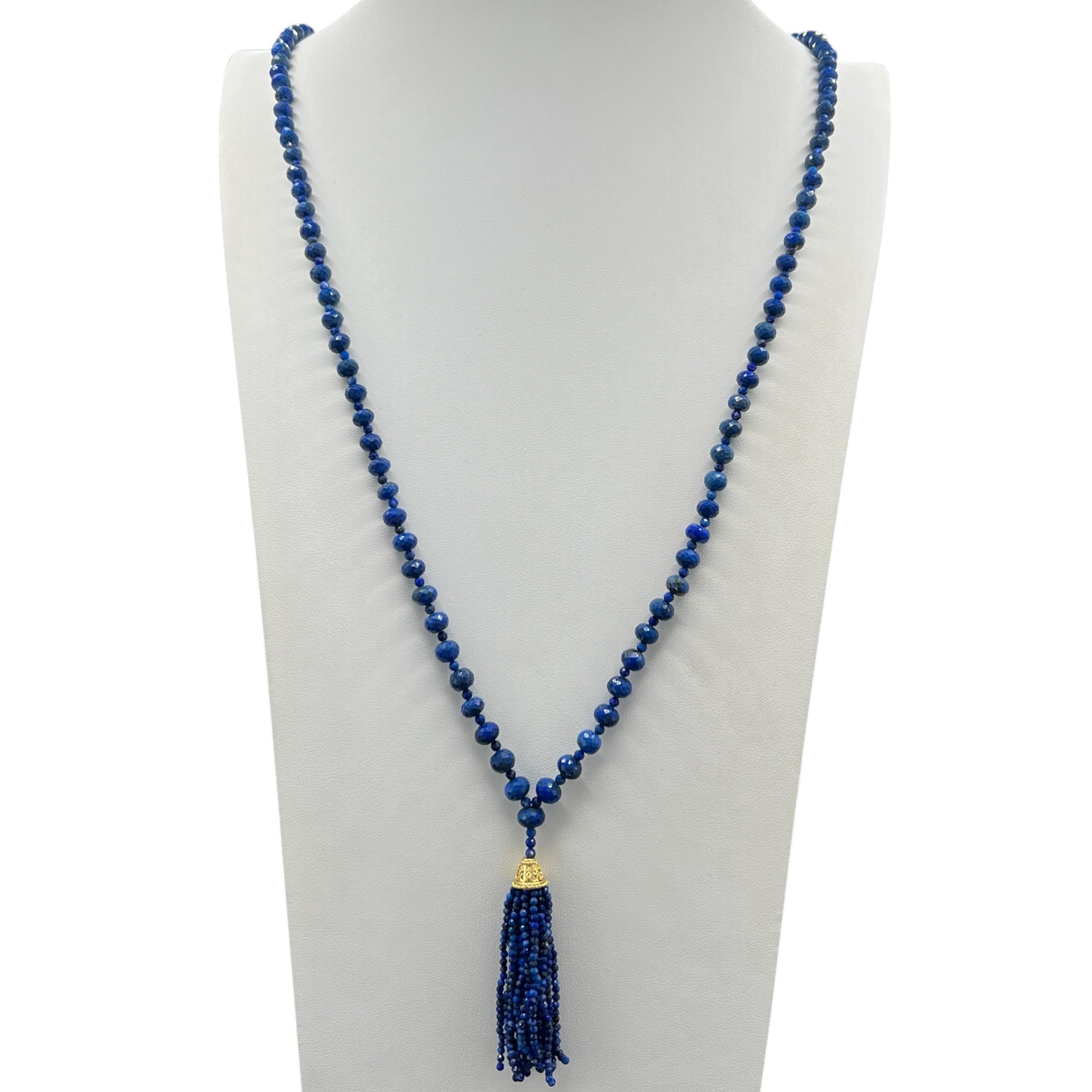 Rare Faceted Lapis Lazuli Mala Necklace Only one Available