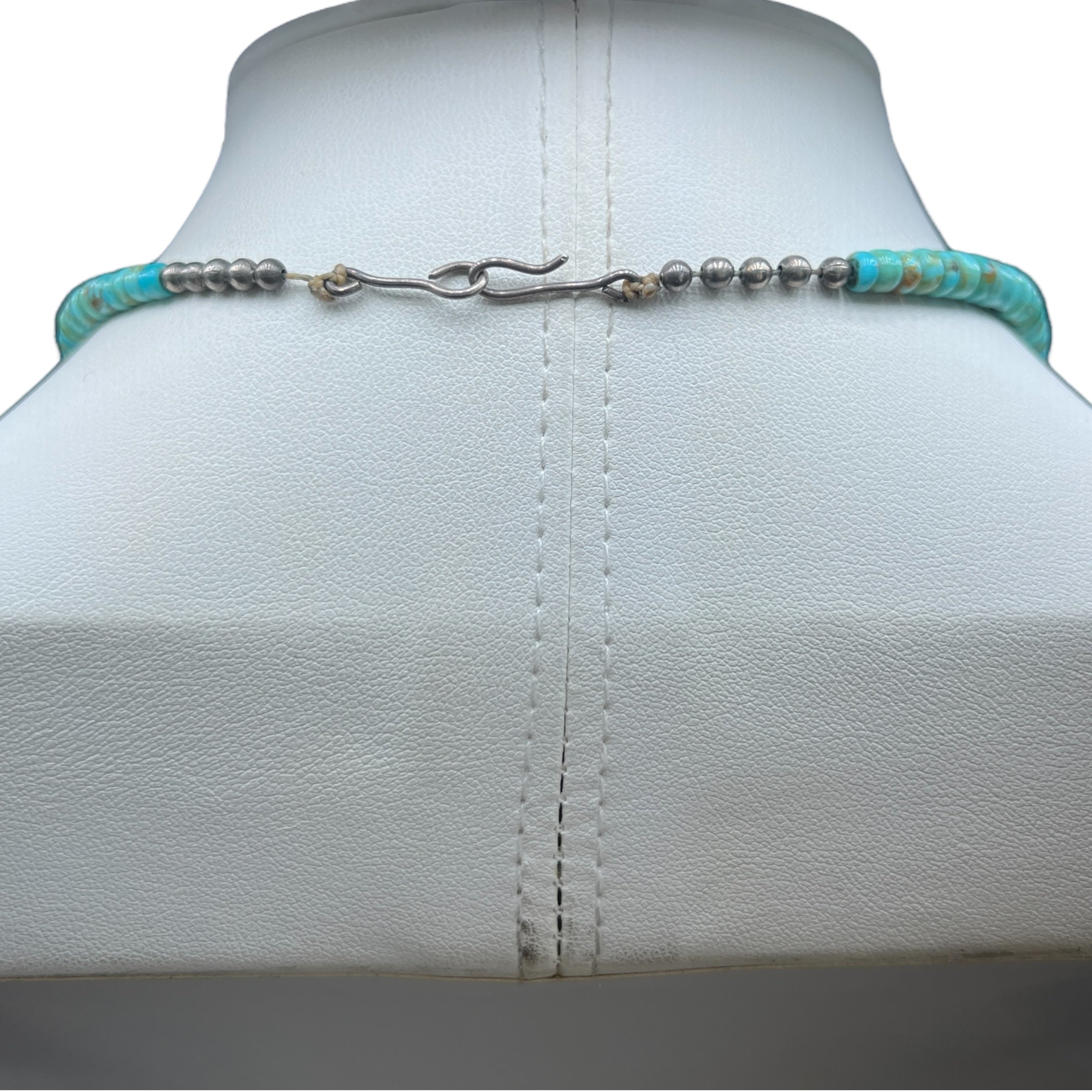 Vintage Native American Graduated Turquoise Necklace Santo Domingo