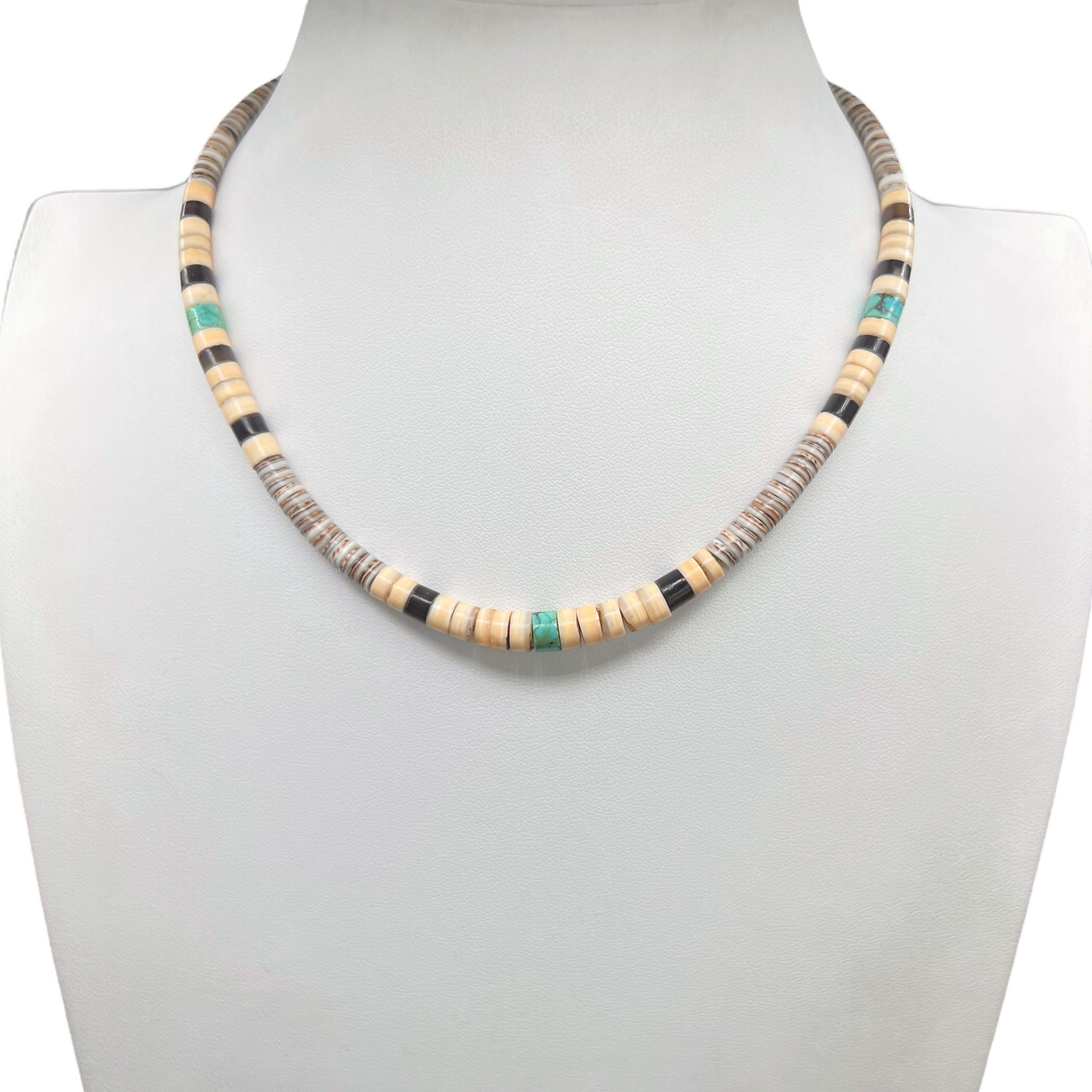Vintage Santo Domingo Heishi Graduated Turquoise Shell Necklace