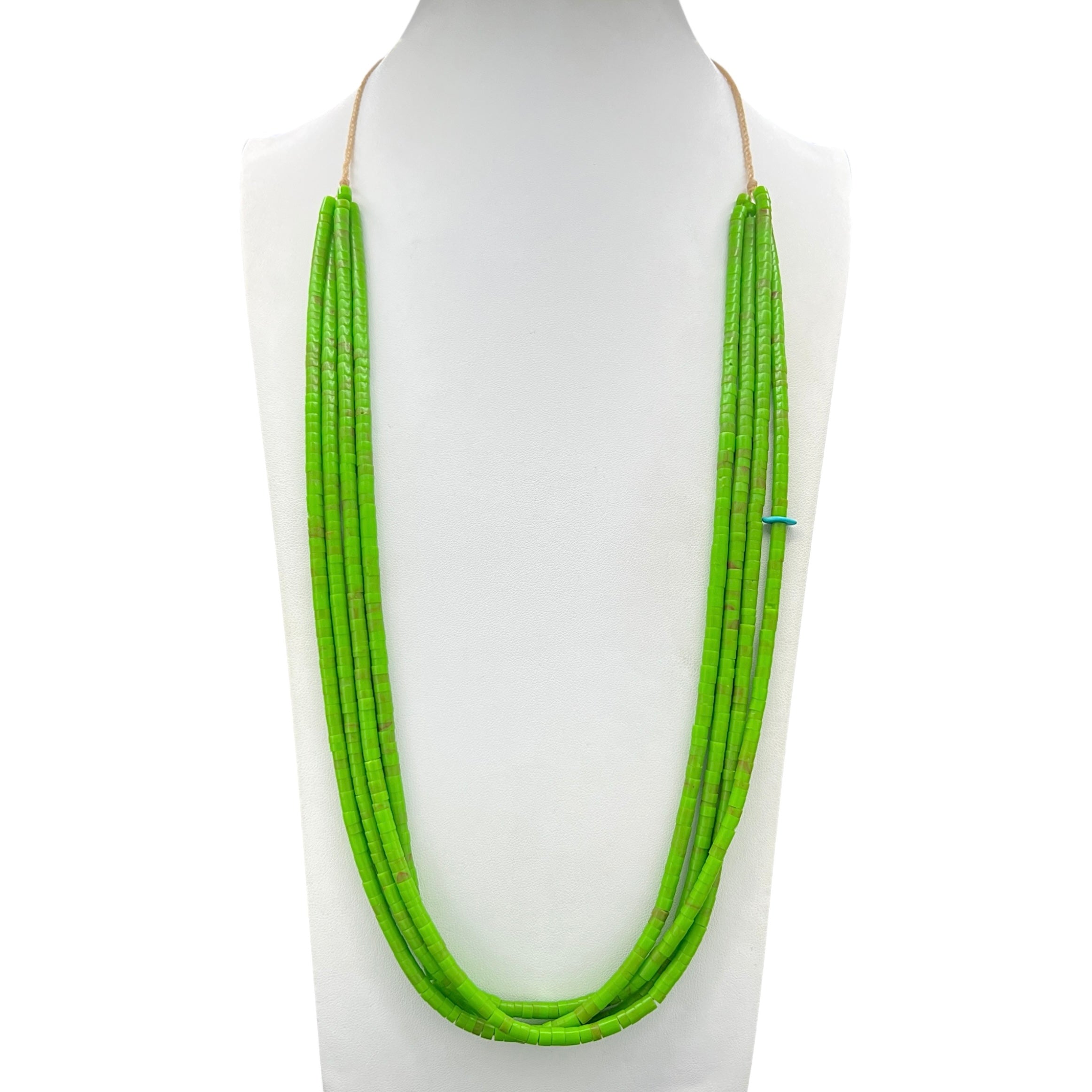 Gaspeite Heishi Style Necklace Santo Domingo