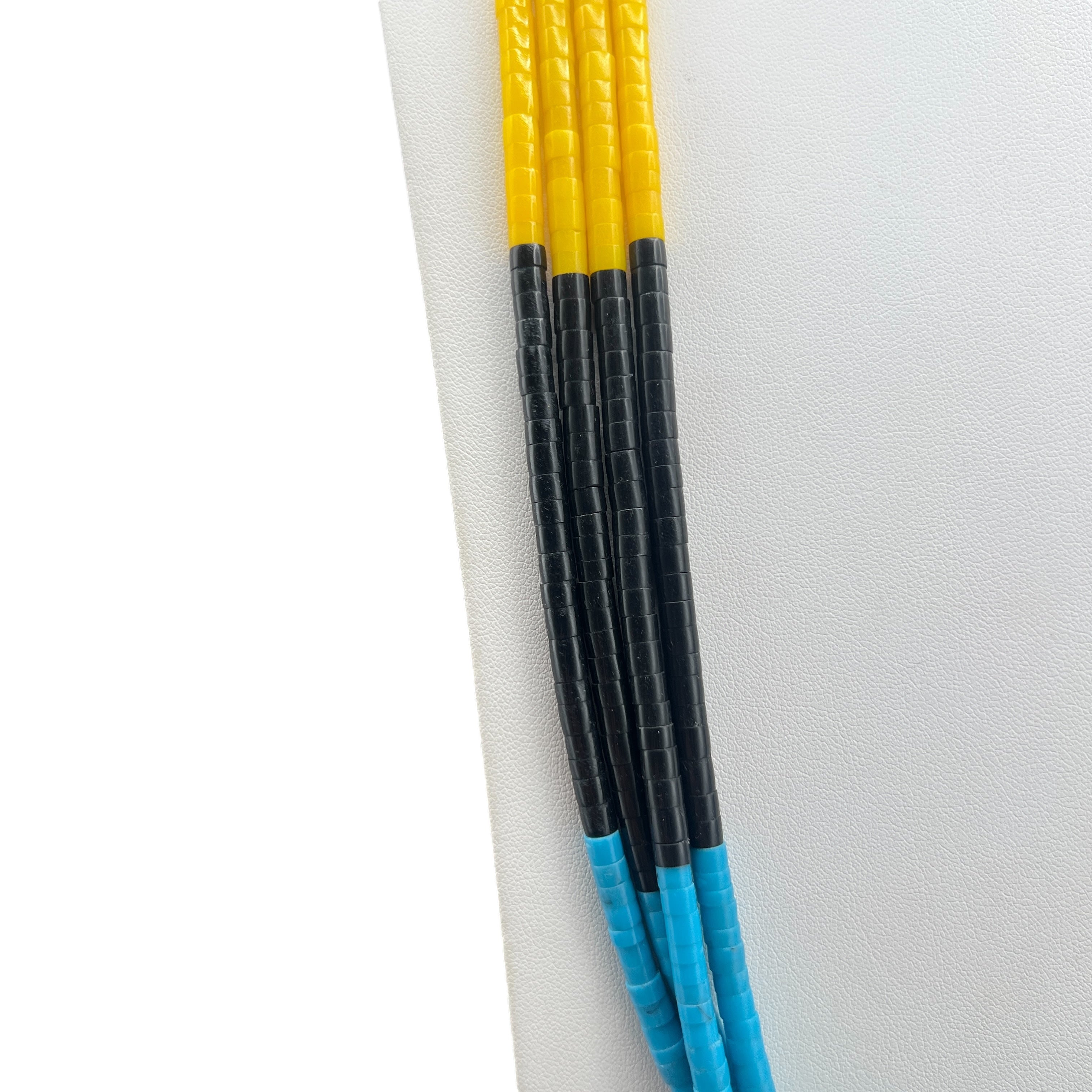 Turquoise, Black Jet, and Yellow Serpentine Necklace Santo Domingo