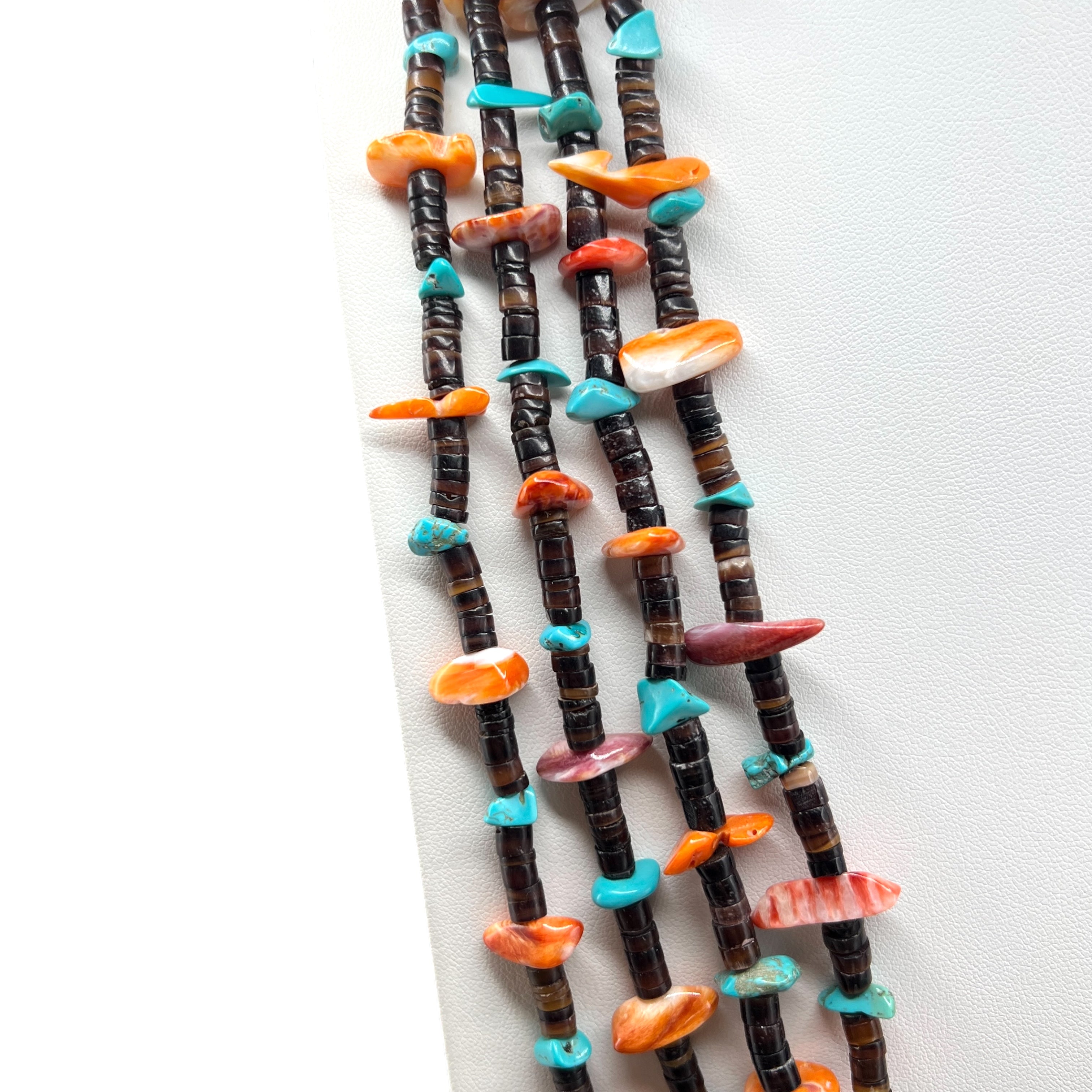 Spiny Oyster, Pen Shell, and Turquoise Heishi Necklace Santo Domingo