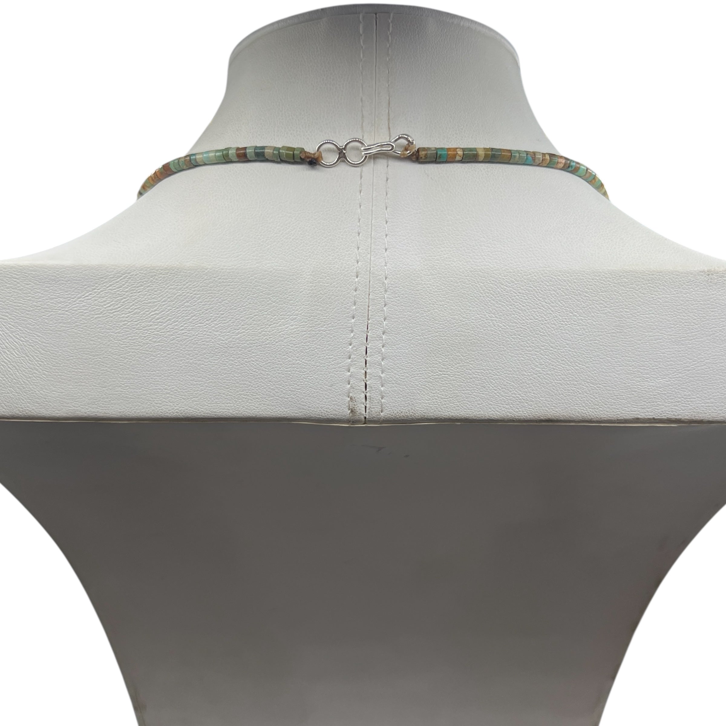 Rare King Manassa Turquoise and Silver Kokopelli Necklace Santo Domingo