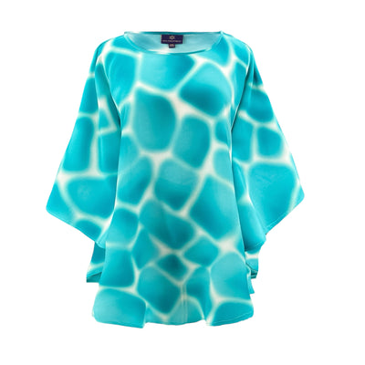 Zirafa Giraffa Seafoam Italian Silk Poncho