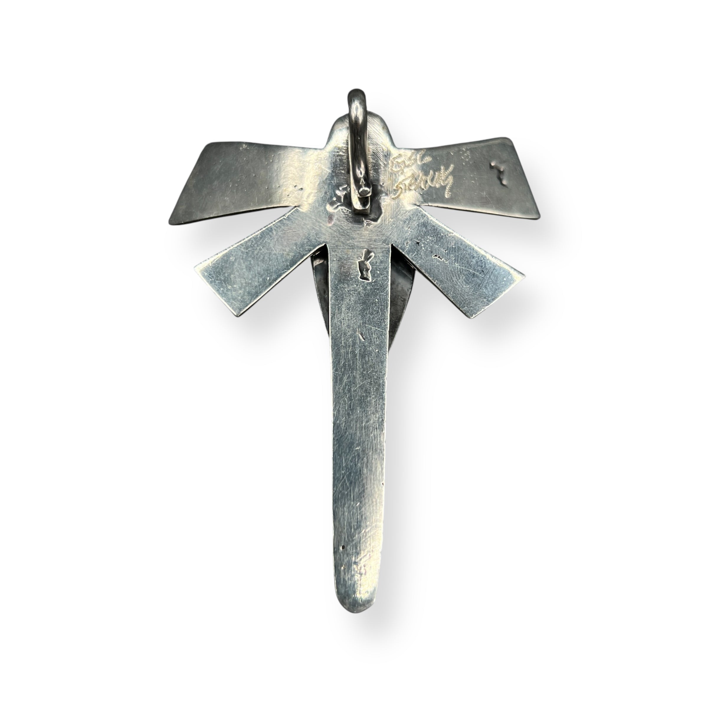 Navajo Sterling Silver Purple Spiny Oyster Dragonfly Necklace