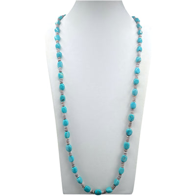 Rare Sleeping Beauty Turquoise and Heishi Santo Domingo Necklace