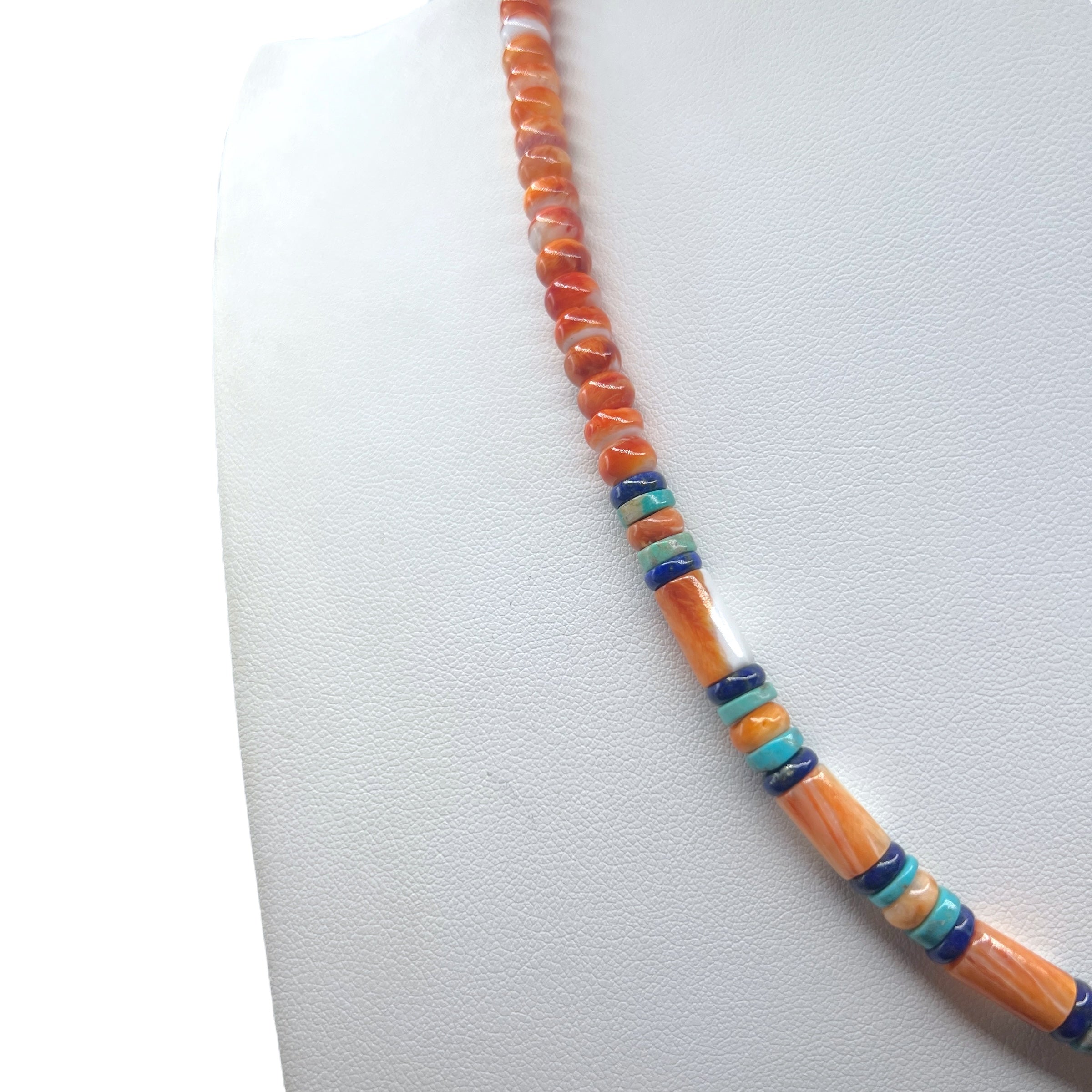 Spiny Oyster, Turquoise, and Lapis Necklace Santo Domingo