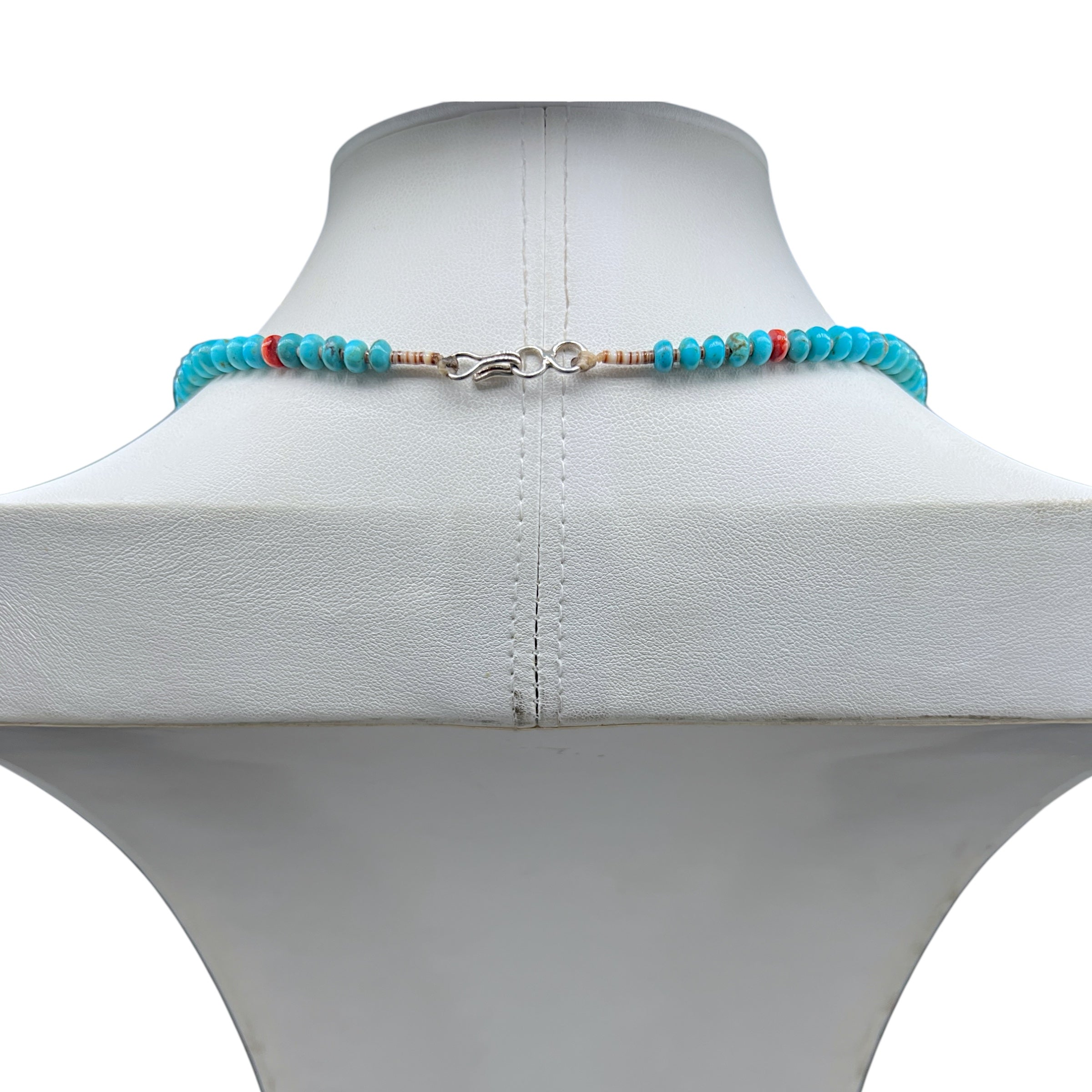Rare Sleeping Beauty Turquoise, Coral, and Red Spiny Oyster Necklace Santo Domingo