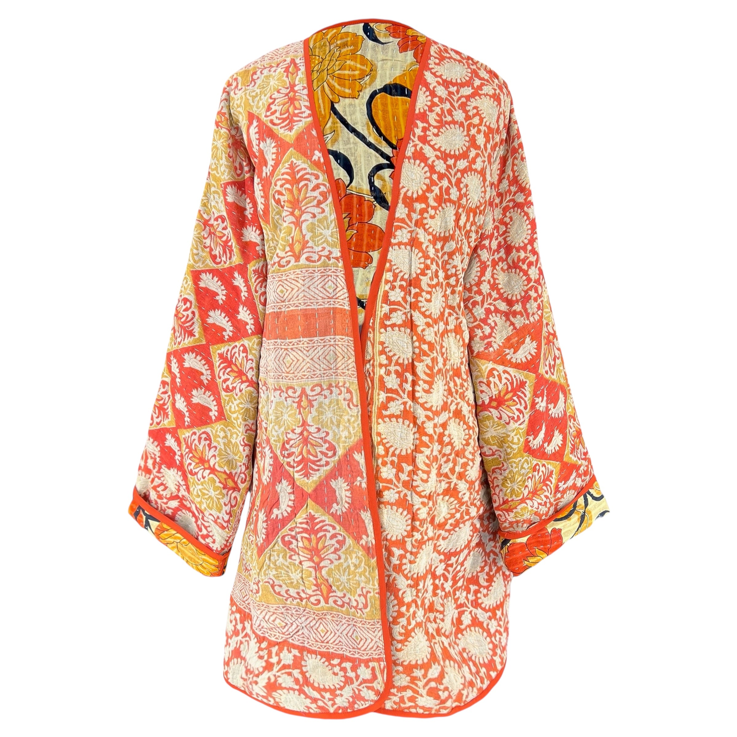 Sunshine Suriya Floral Cotton Kantha Coat