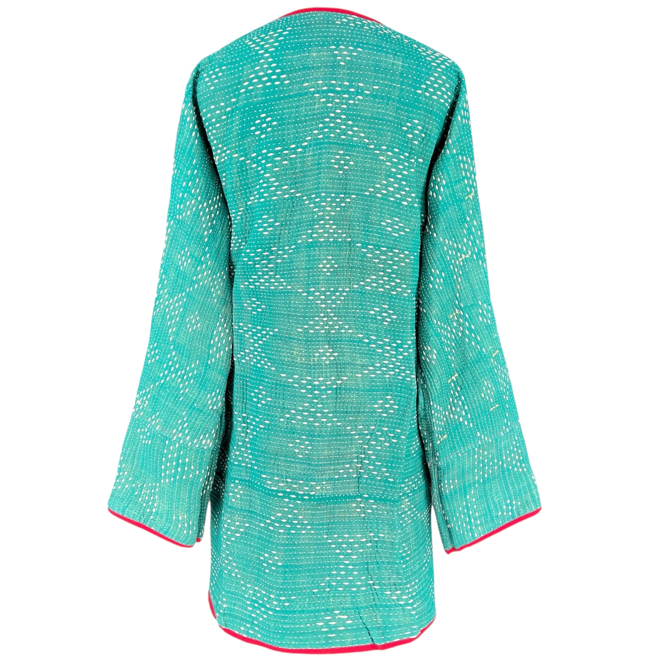 Flana Floral Cotton Kantha Coat One of a Kind