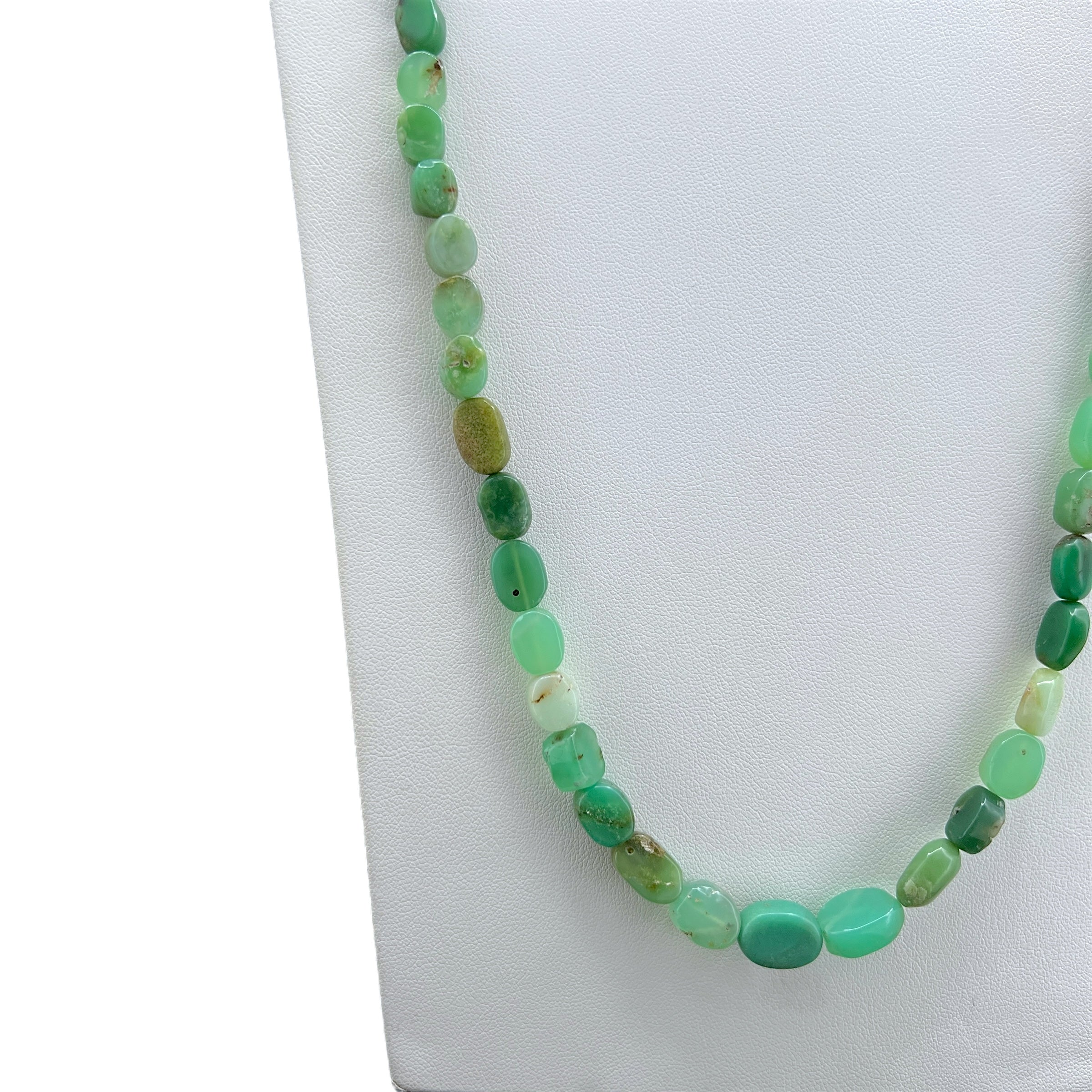 Chrysoprase Oval Mala Long Necklace