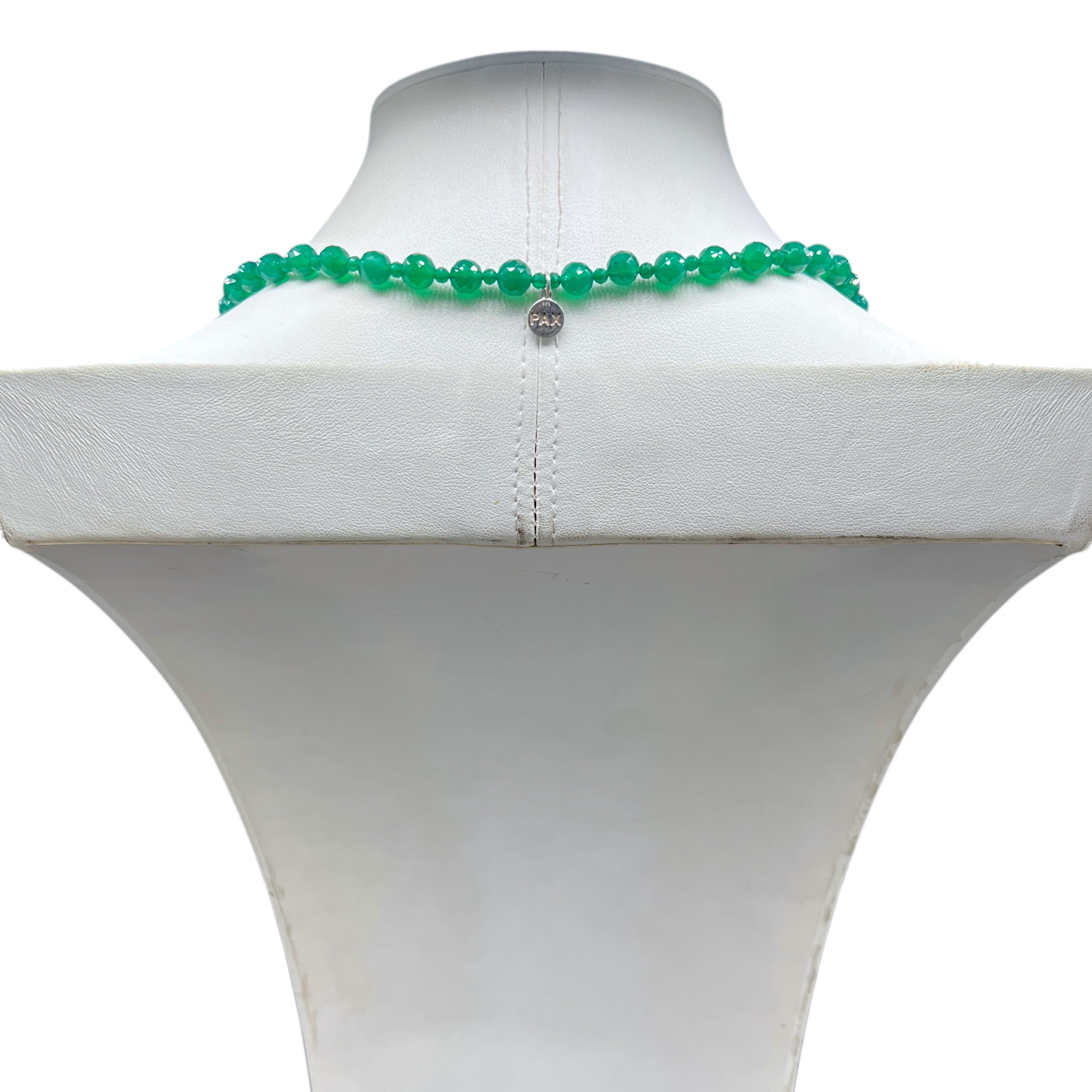 Faceted Green Onyx Mala Necklace Rare