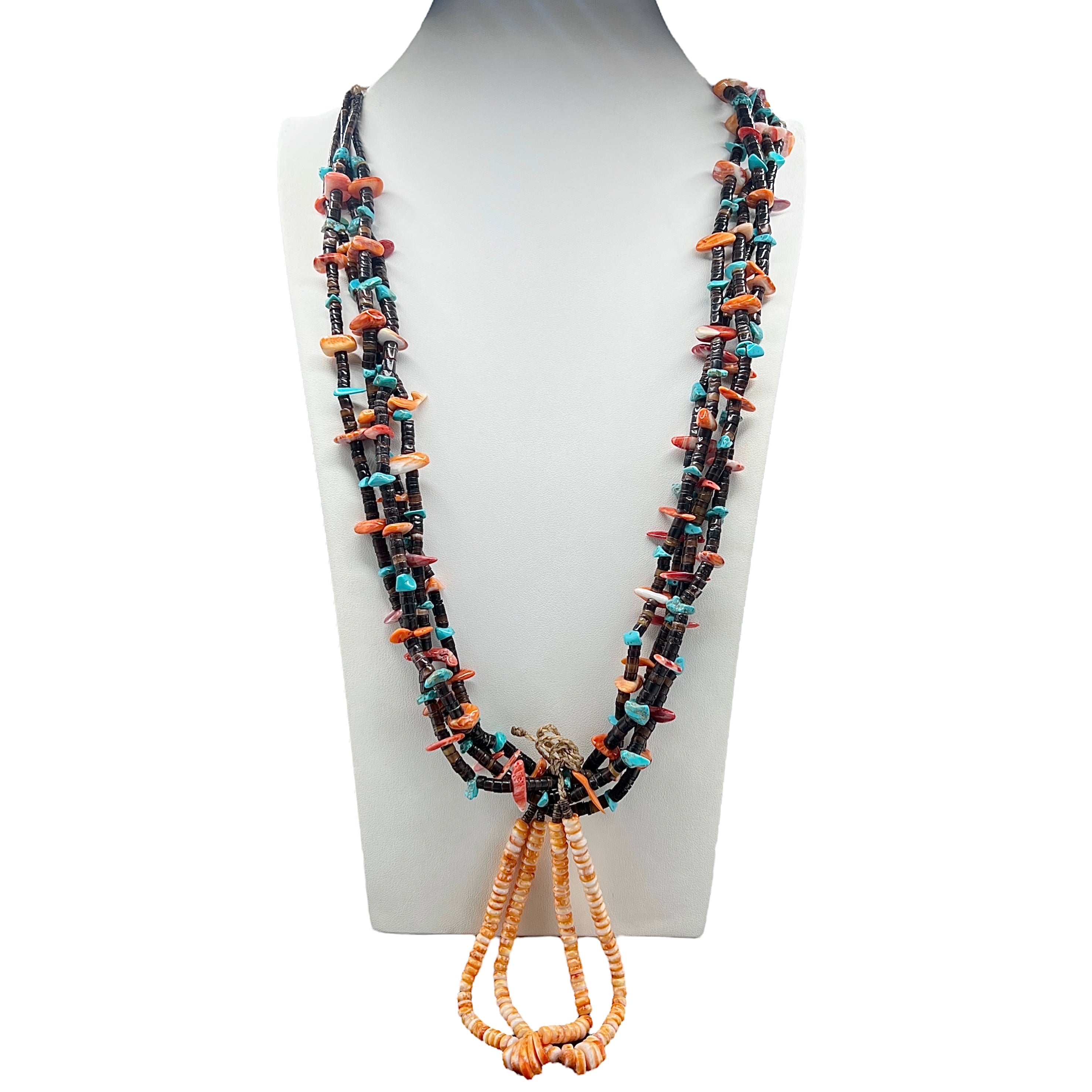 Spiny Oyster, Pen Shell, and Turquoise Heishi Necklace Santo Domingo