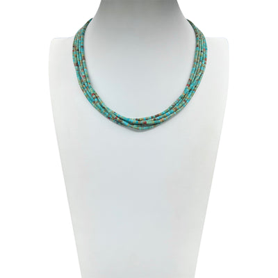 Unique #8 Turquoise Five Strand Necklace Santo Domingo