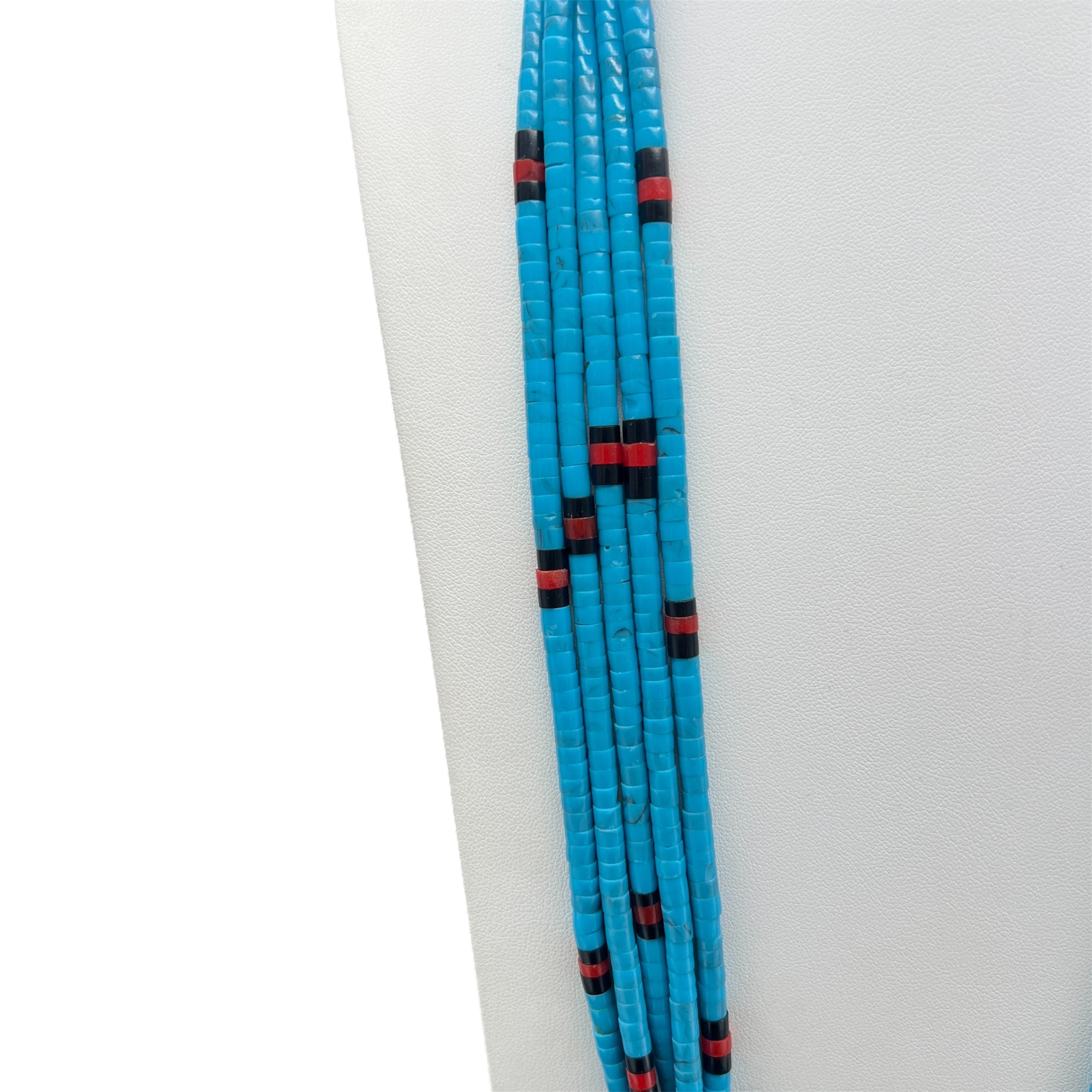 Turquoise, Coral, and Black Jet Necklace Santo Domingo