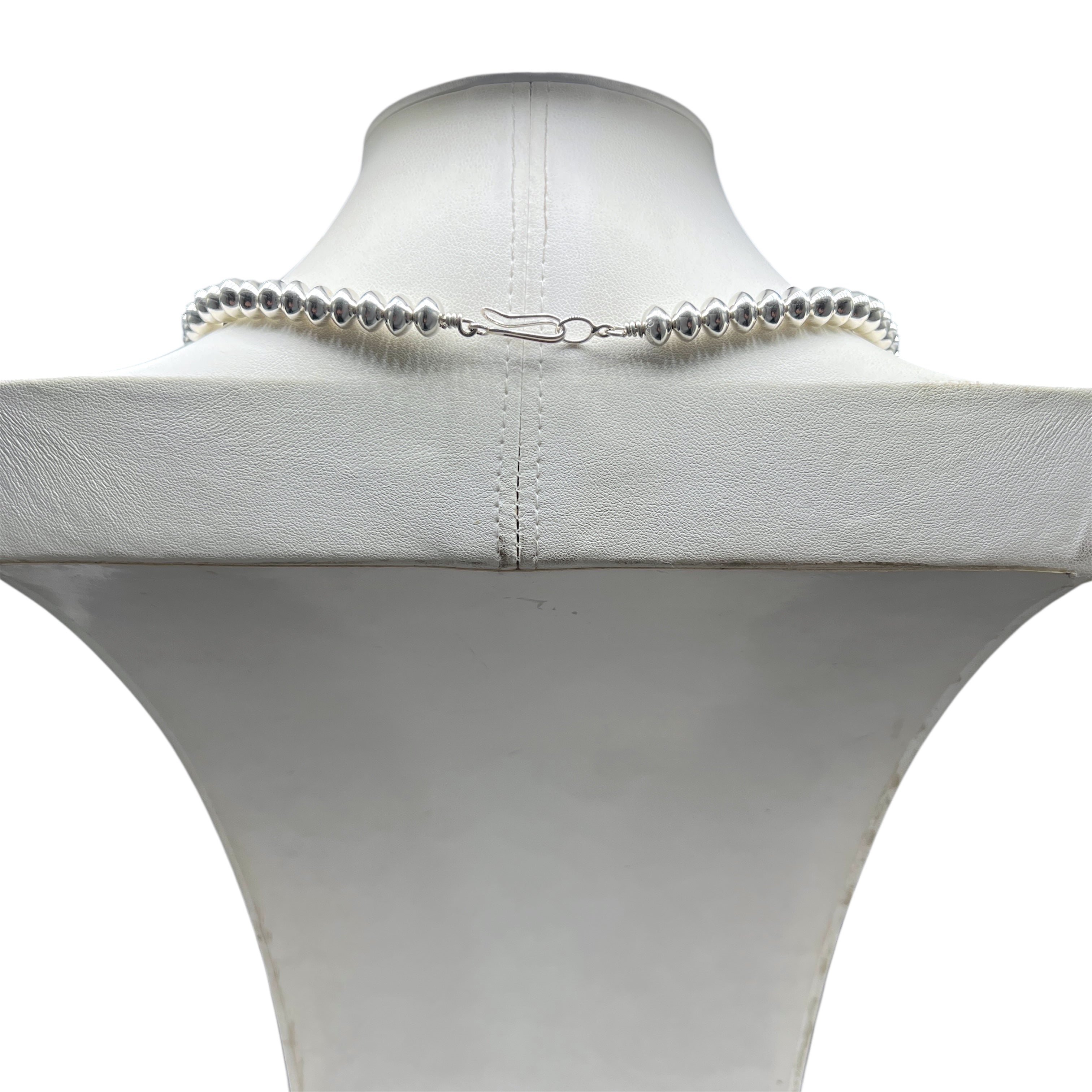 Sterling Sliver Hand Made Navajo Pearls 24"