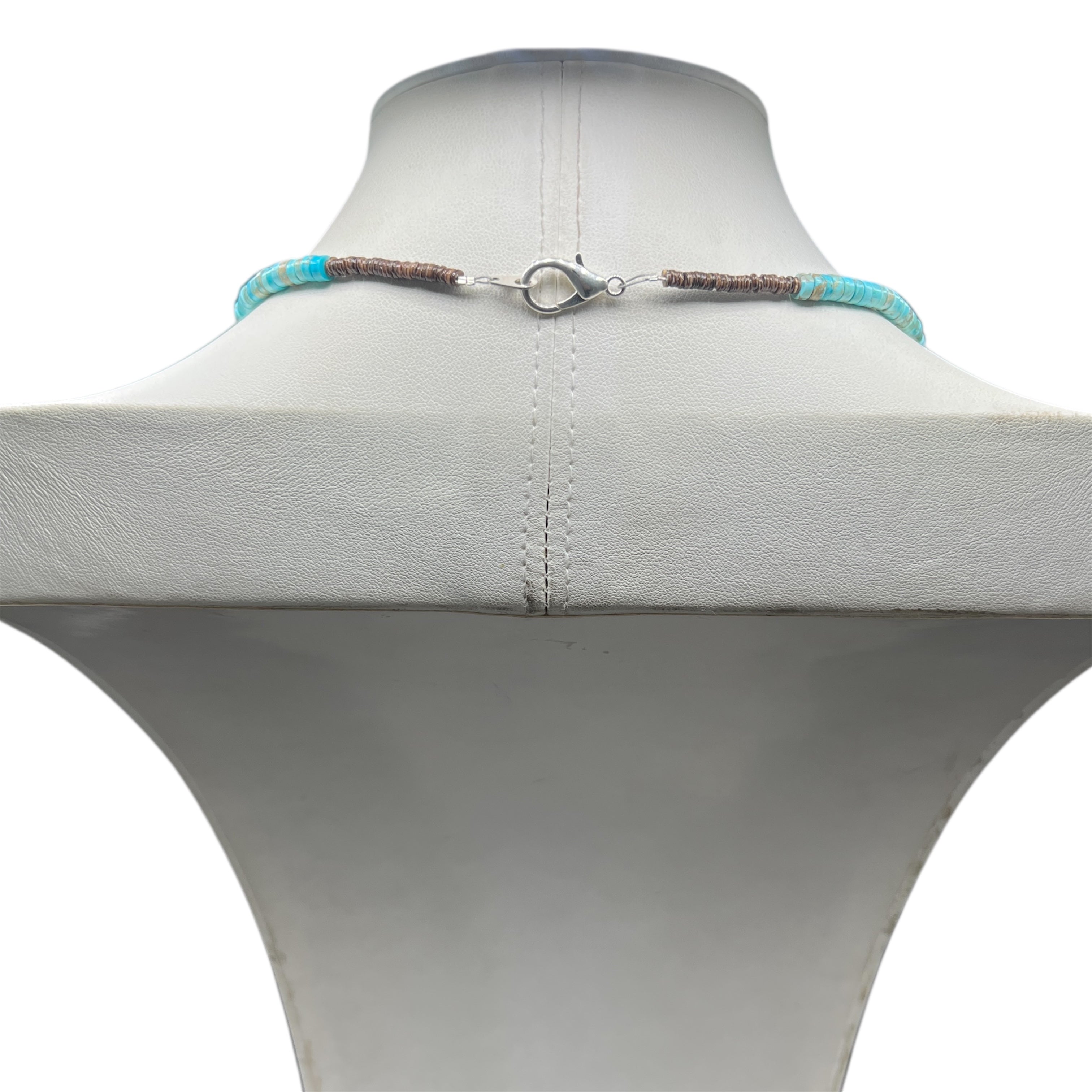 Turquoise with Orange Spiny Oyster Shell Necklace Santo Domingo