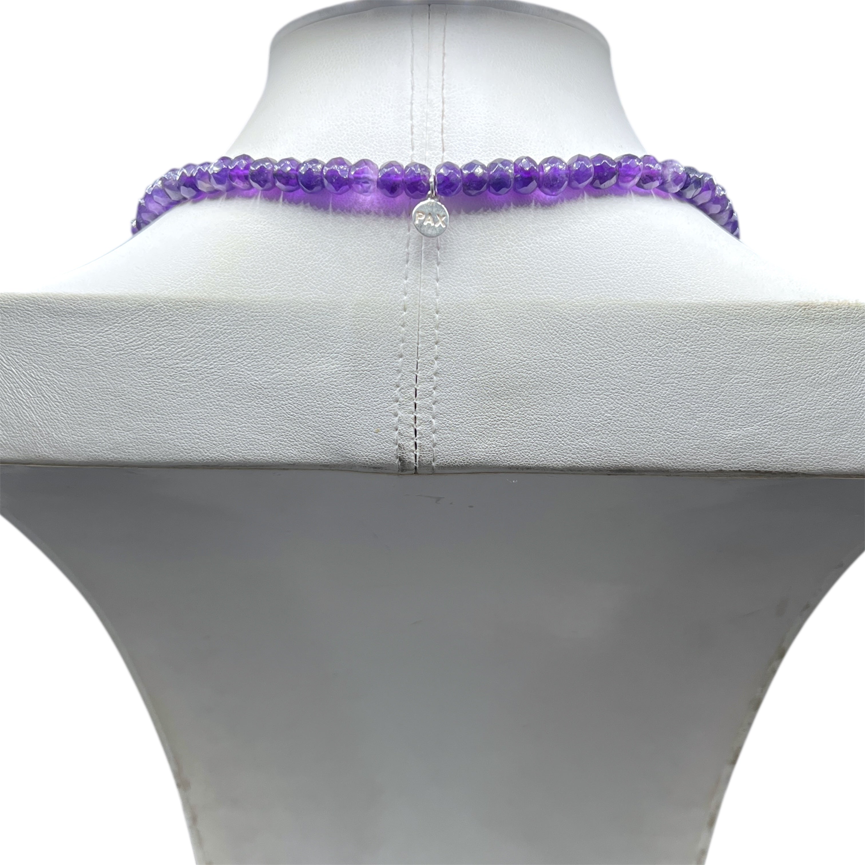 Faceted Amethyst Tassel Mala Necklace