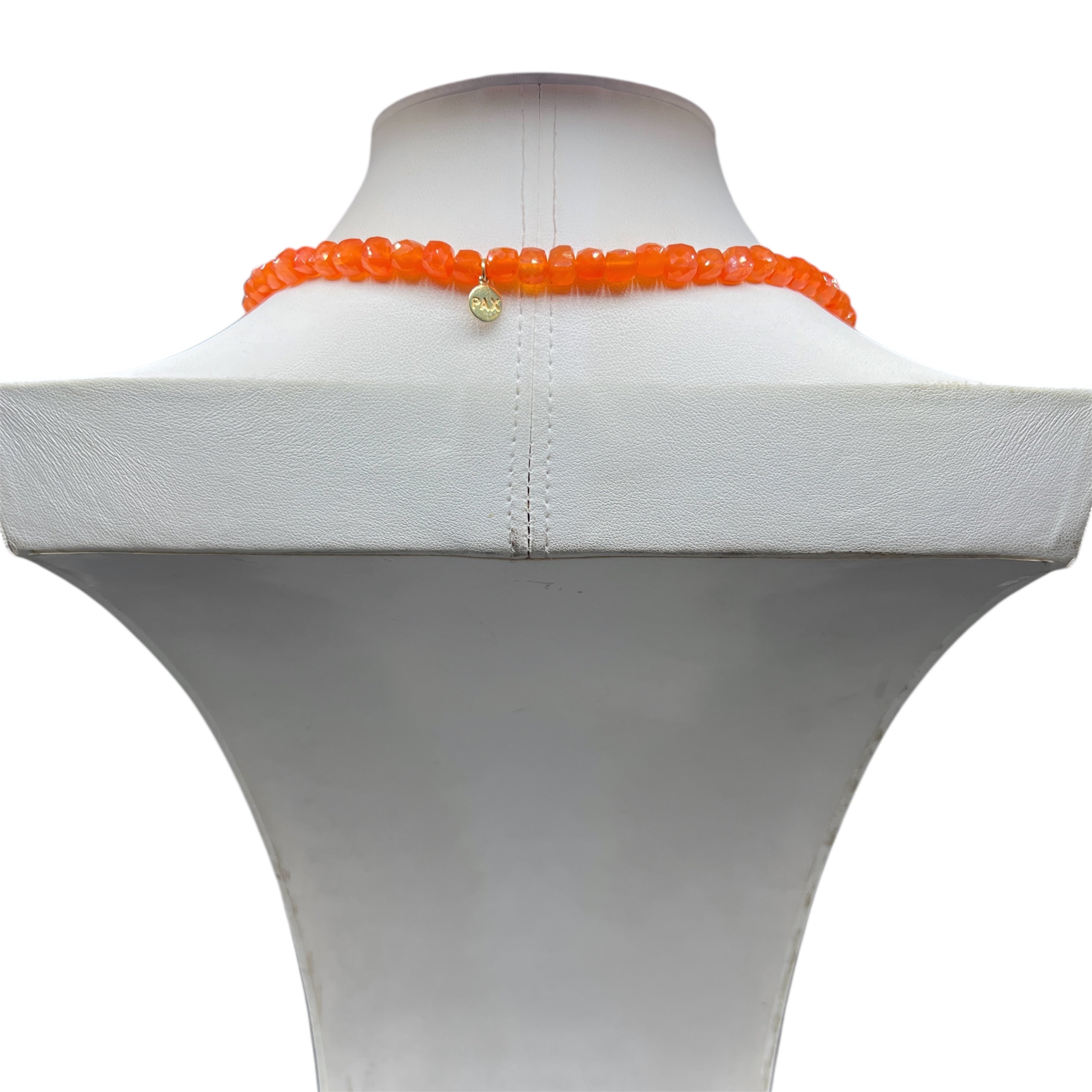 Faceted Carnelian Tassel Mala Necklace