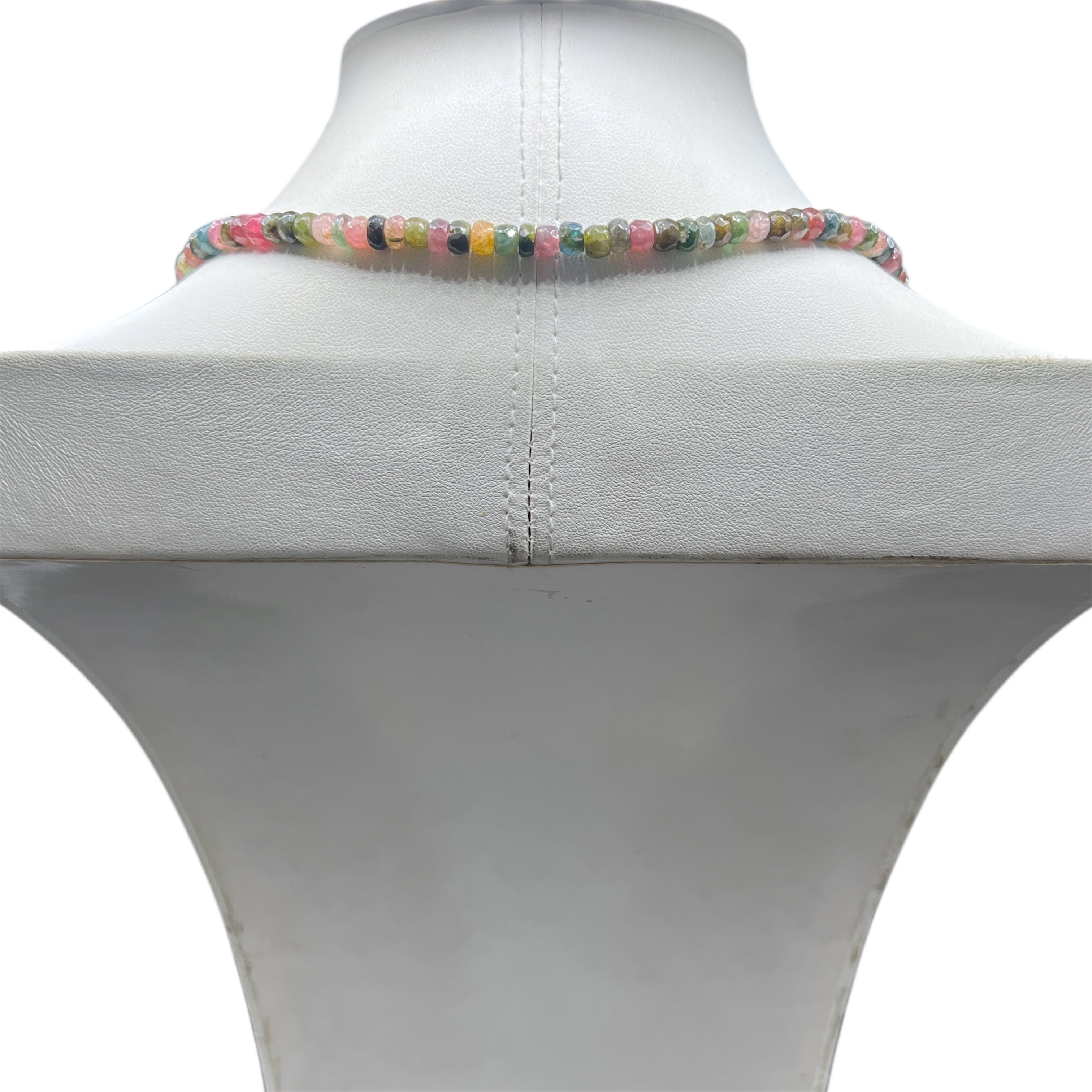 Graduated Rare Watermelon Tourmaline Tassel Mala Necklace