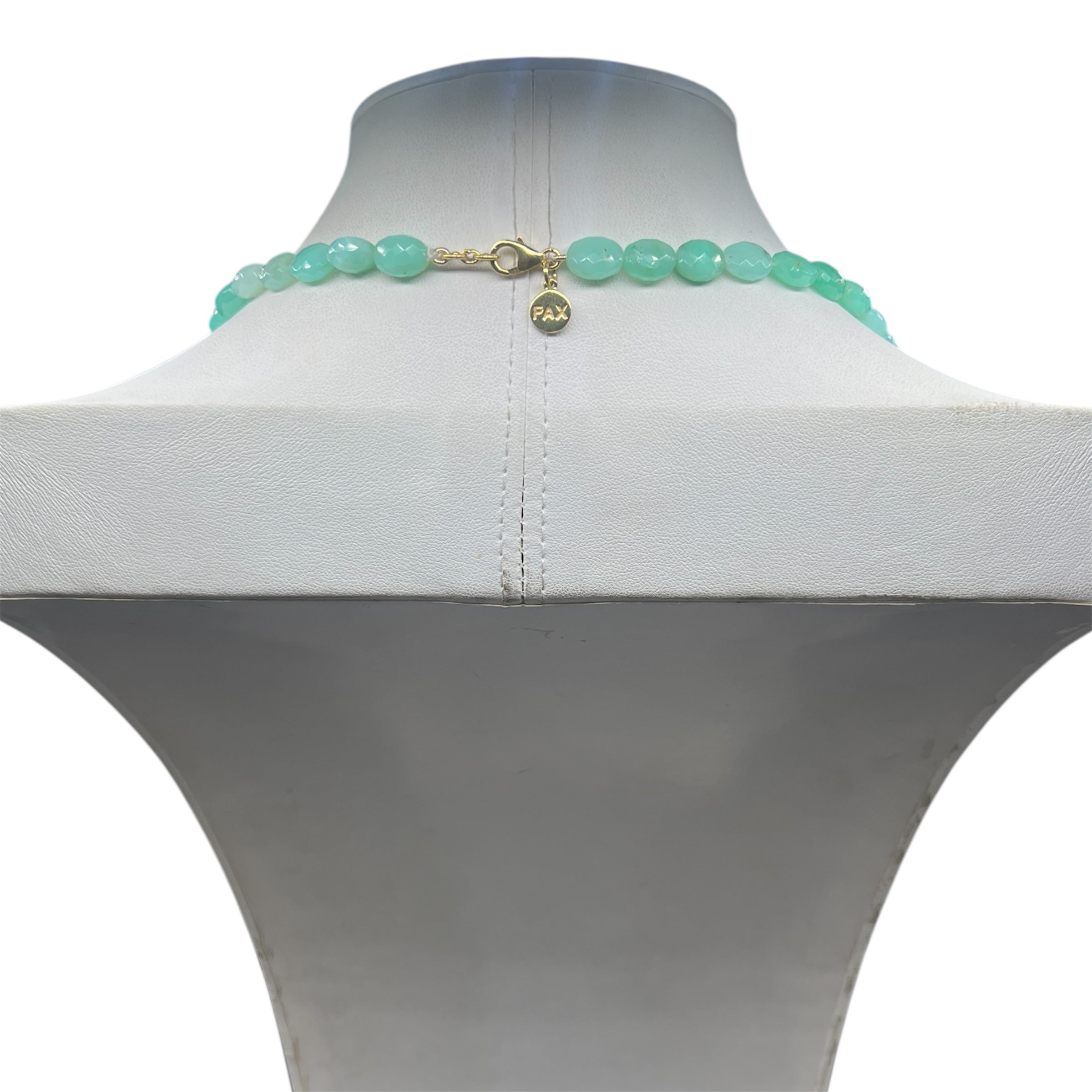 Rare Peruvian Green Opal Faceted Mala Necklace