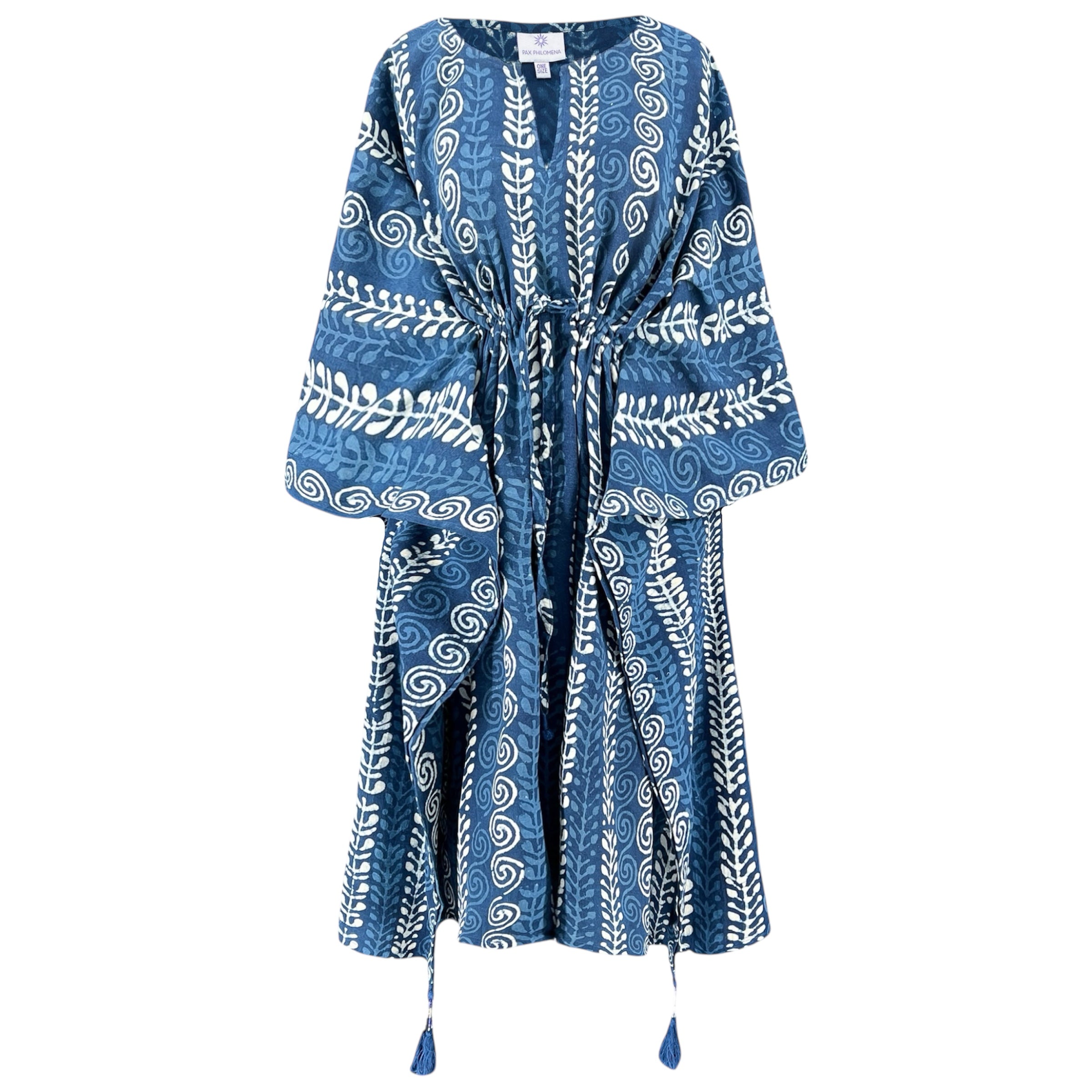 Ipanema Indigo Midi Kaftan Dress