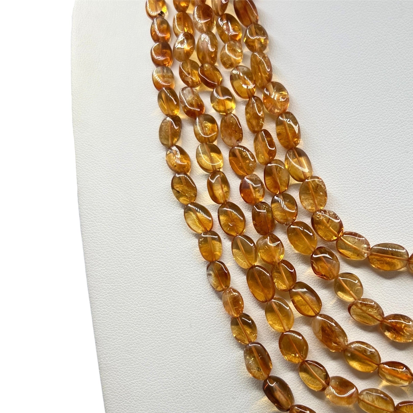 Natural Citrine Five Strand Necklace