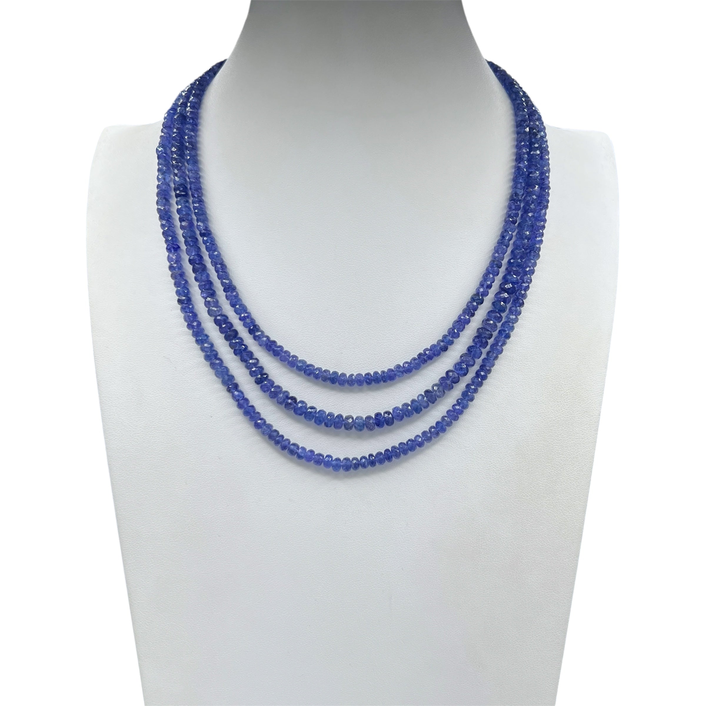 Rare Faceted Tanzanite Long Necklace