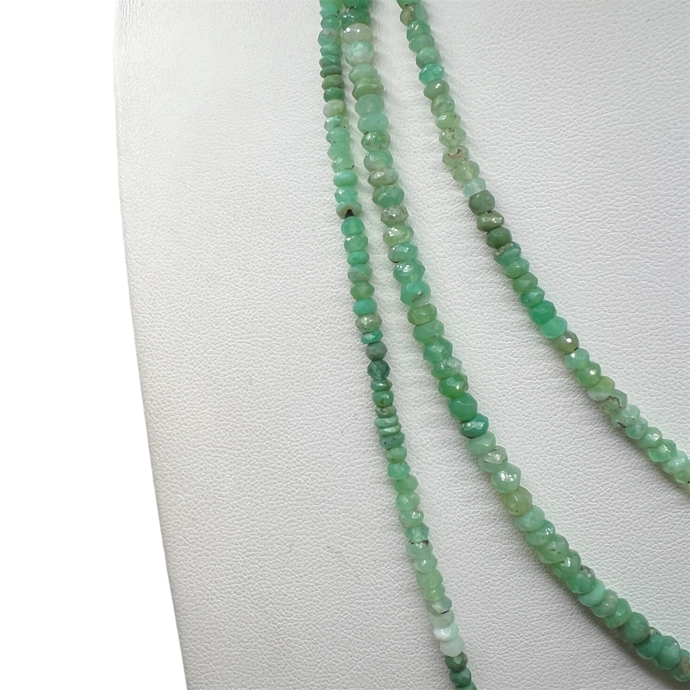 Faceted Chrysoprase Long Necklace
