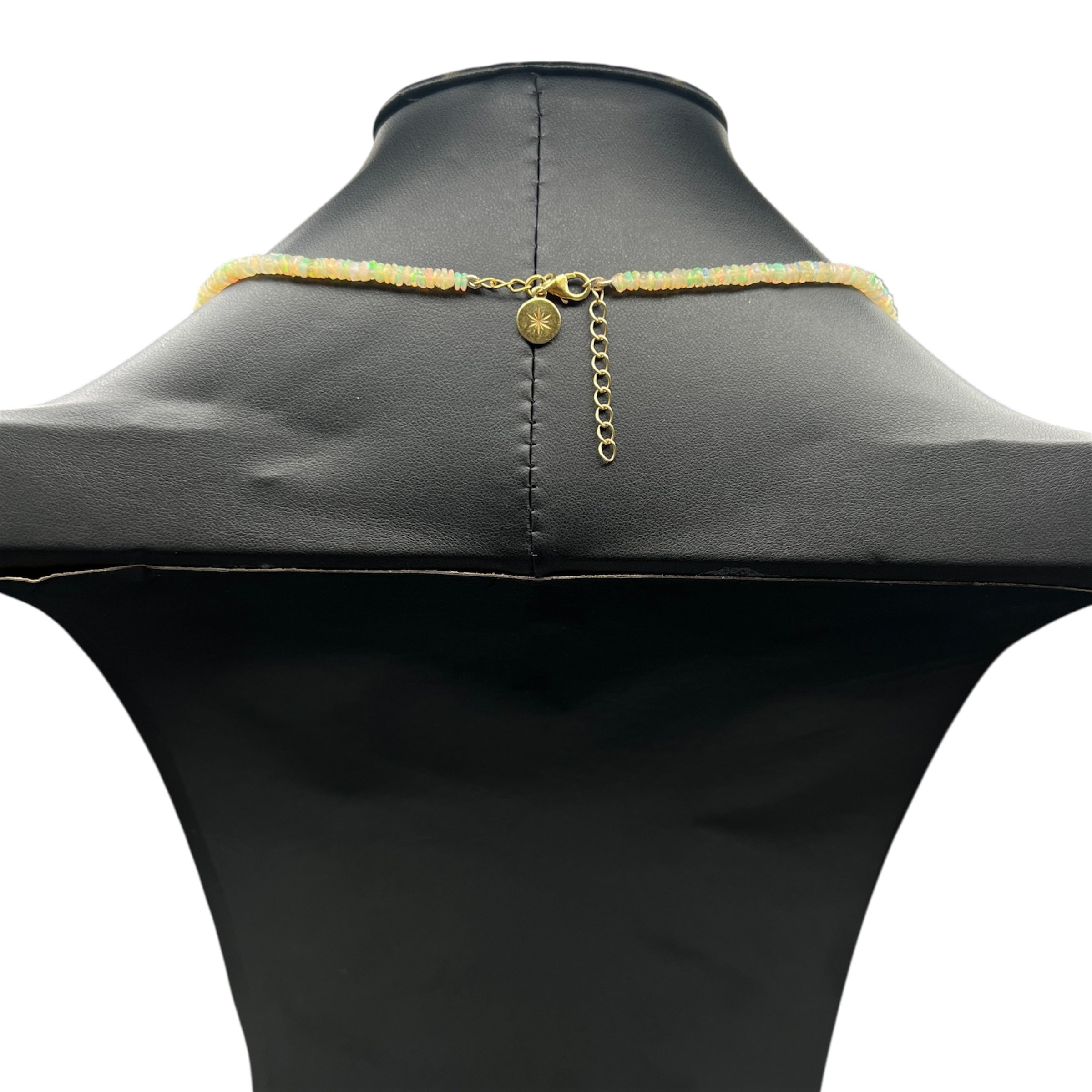 Ethiopian Opal and 18 Kt Gold Faceted Necklace